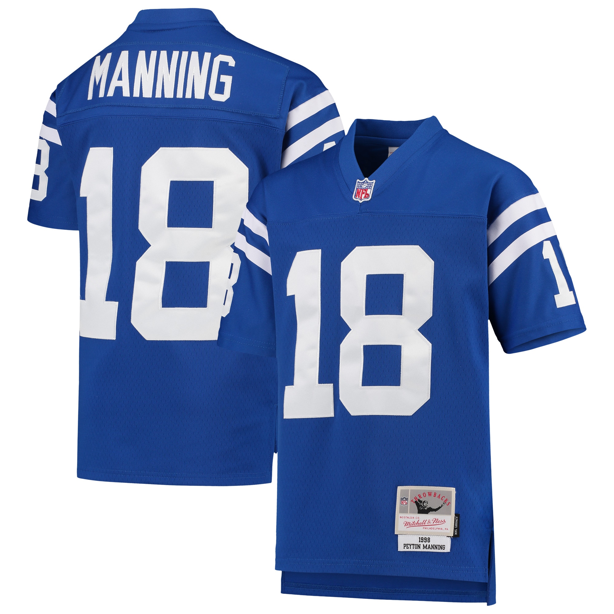 Peyton Manning Indianapolis Colts Mitchell & Ness Youth 1998 Legacy Retired Player Jersey - Royal - vstockx