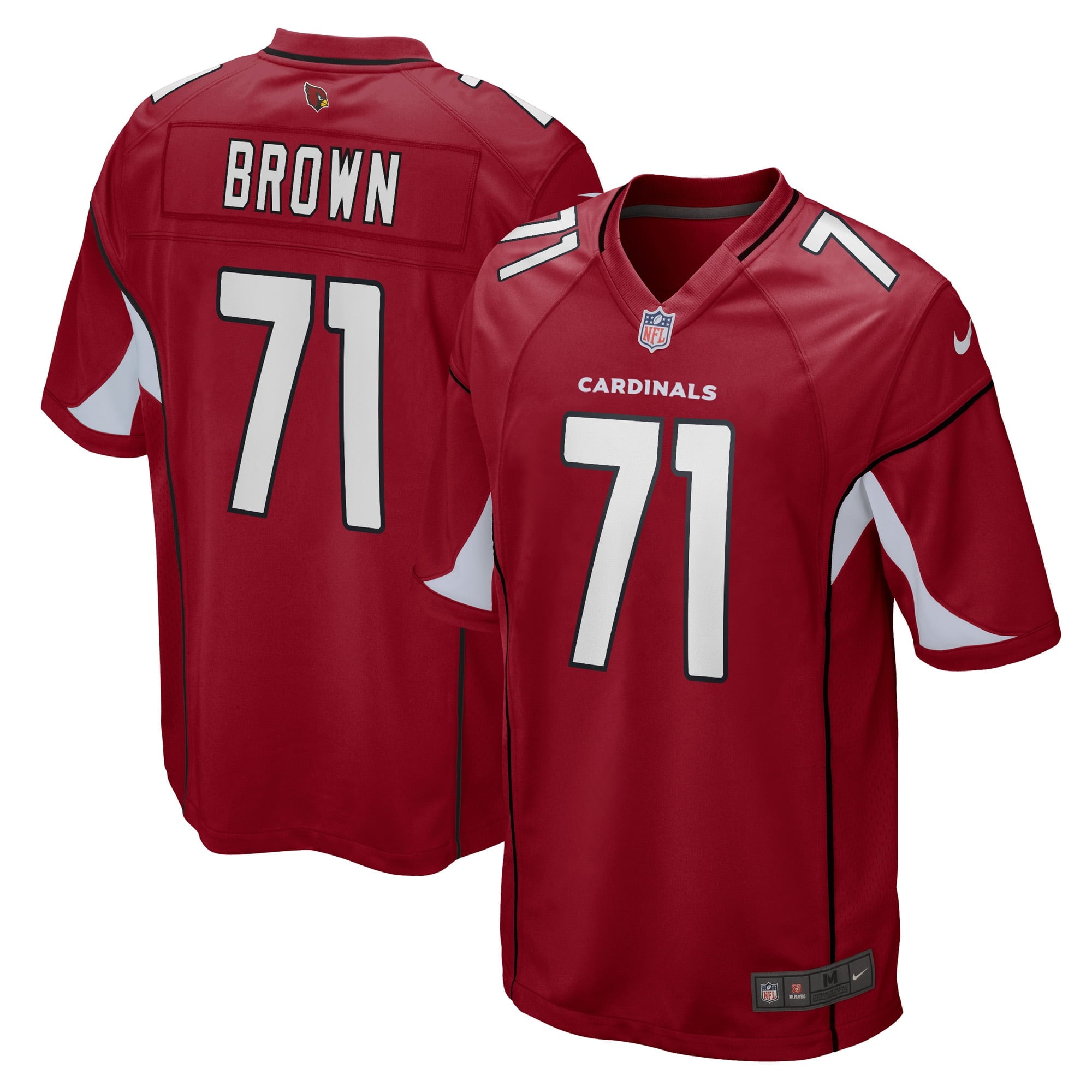 Men's Nike Andrew Brown Cardinal Arizona Cardinals Game Player Jersey - vstockx