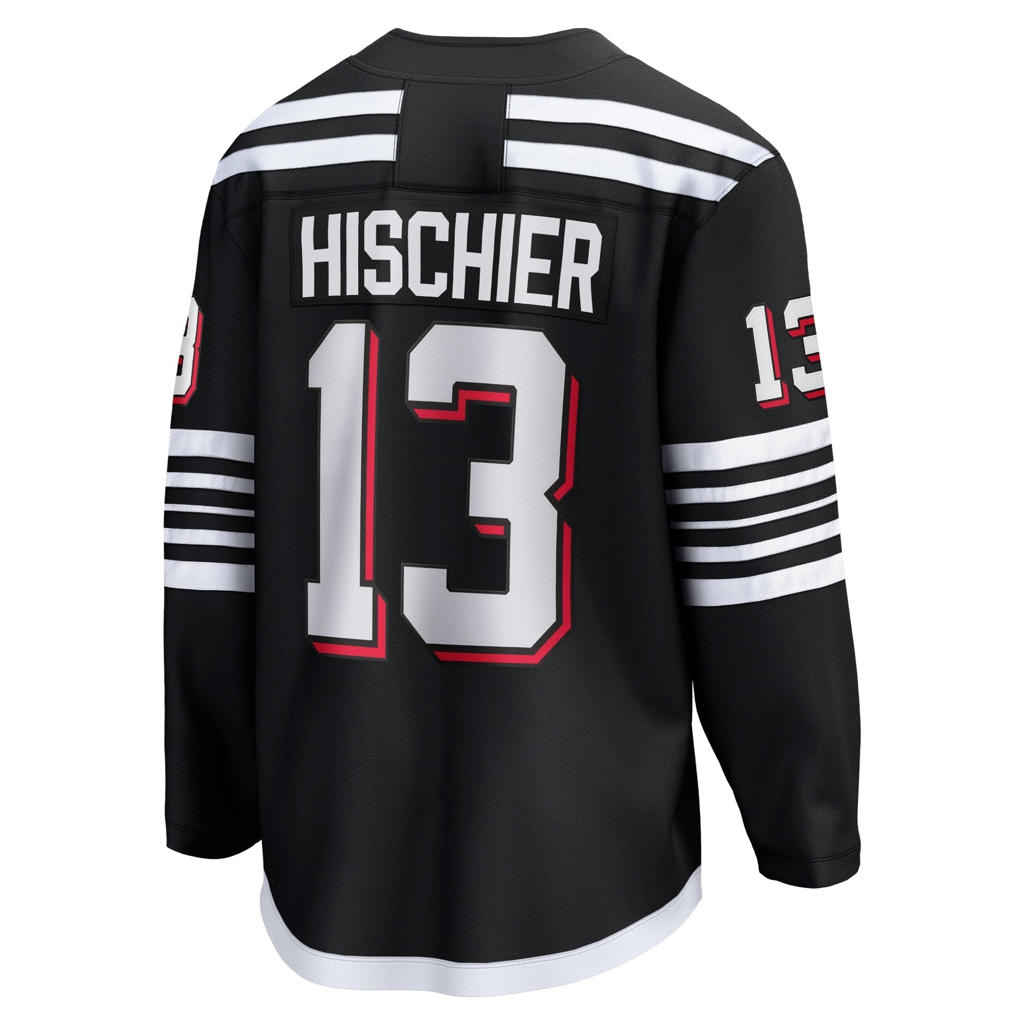 Men's Fanatics Branded Nico Hischier Black New Jersey Devils Alternate Premier Breakaway Player Jersey - vstockx