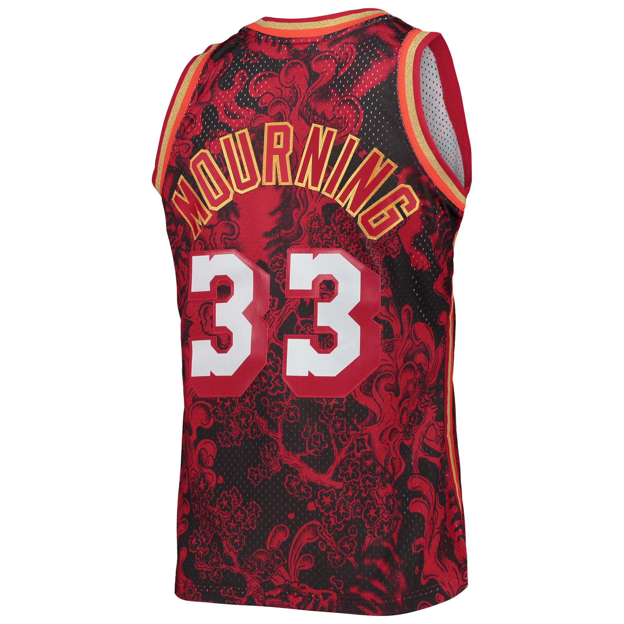 Alonzo Mourning Miami Heat Mitchell & Ness Hardwood Classics 1996/97 Lunar New Year Swingman Jersey - Red - vstockx
