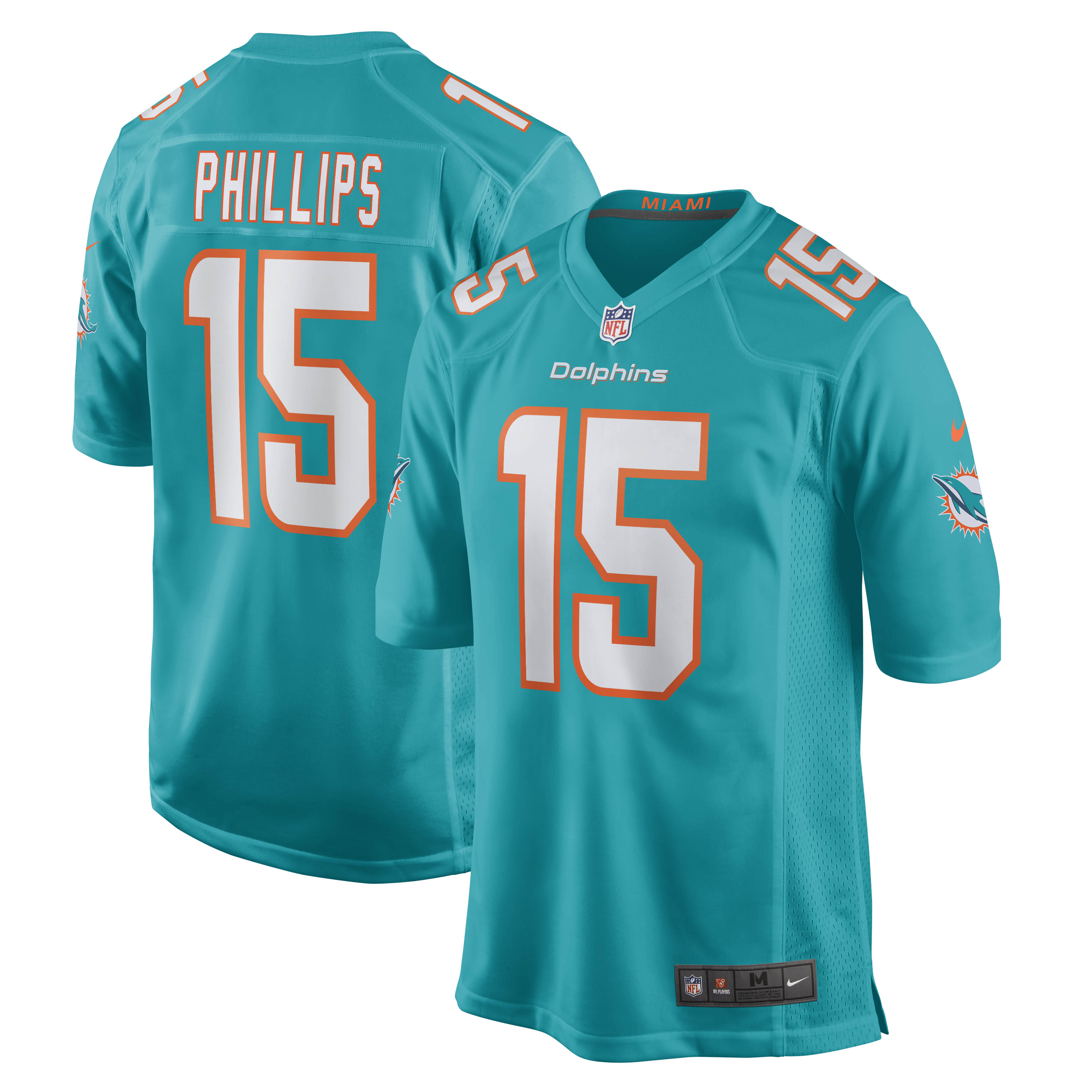 Jaelan Phillips Miami Dolphins Nike Game Player Jersey - Aqua - vstockx