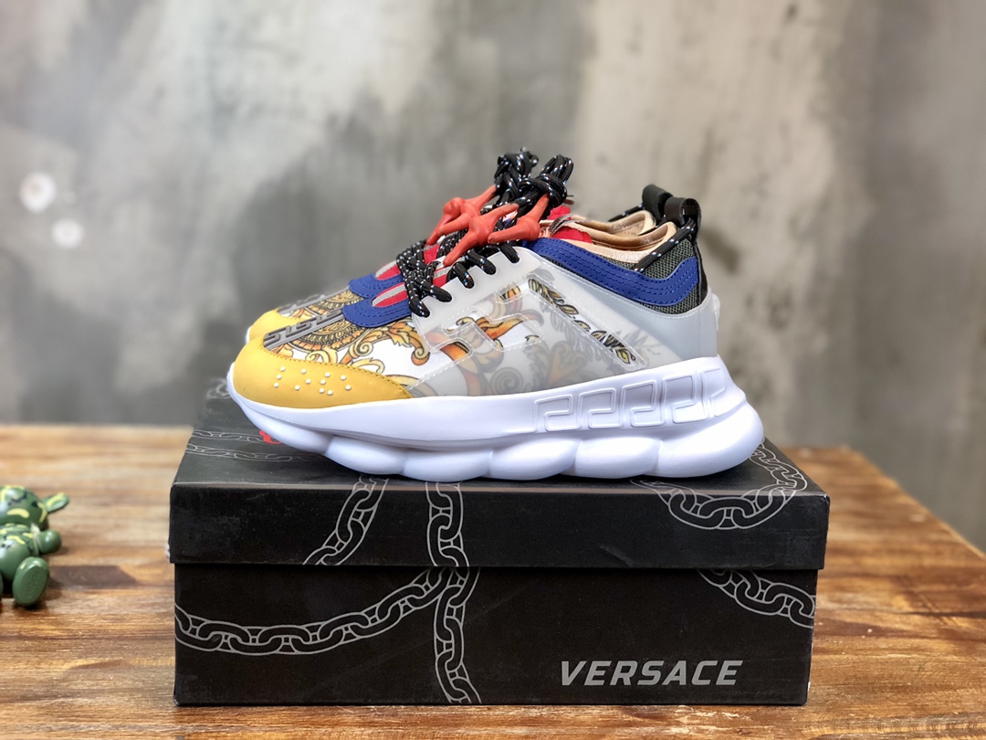 Versace Chain Reaction Multi-Color Rubber Suede - vstockx