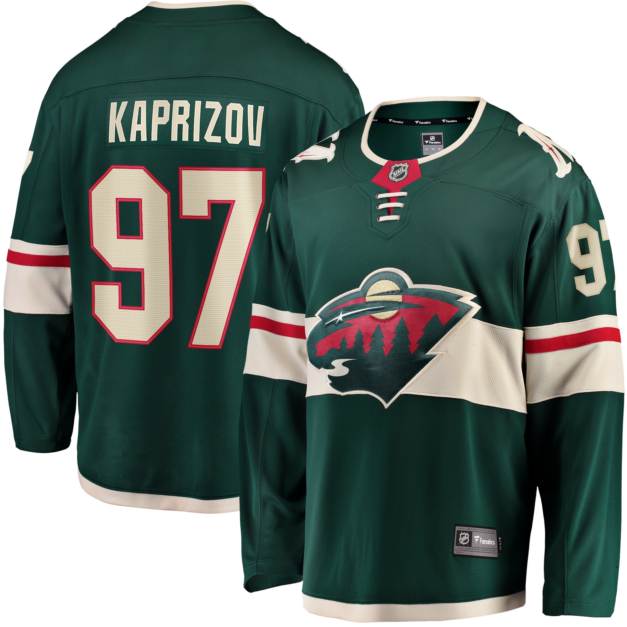 Kirill Kaprizov Minnesota Wild Fanatics Branded Home Premier Breakaway Player Jersey - Green - vstockx