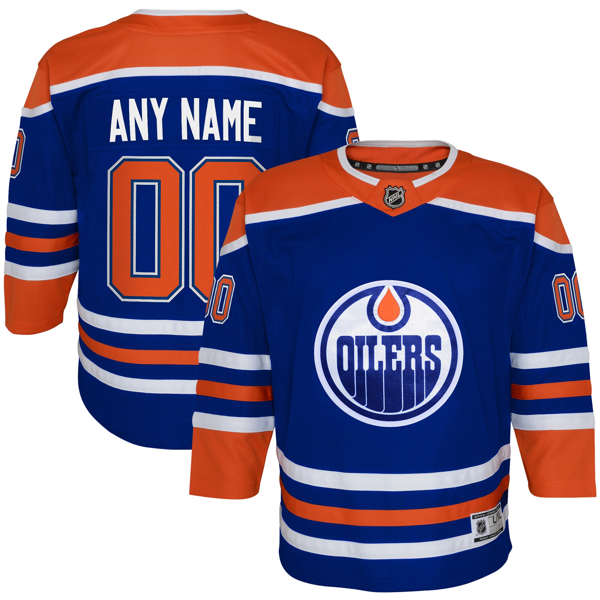 Edmonton Oilers Outerstuff Youth Home Replica Custom Jersey - Royal - vstockx
