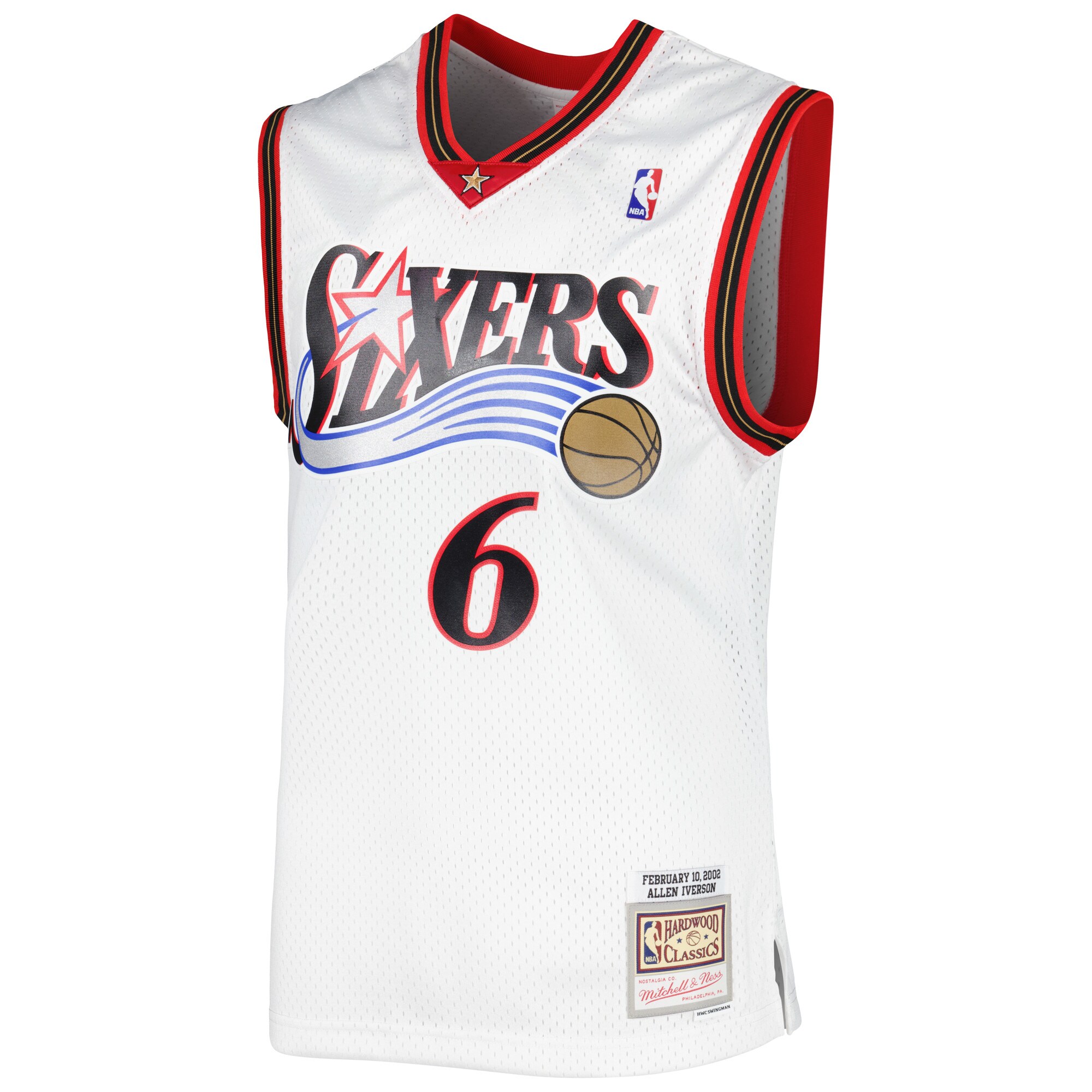 Allen Iverson Philadelphia 76ers Mitchell & Ness 2001/02 Hardwood Classics Swingman Jersey - White - vstockx