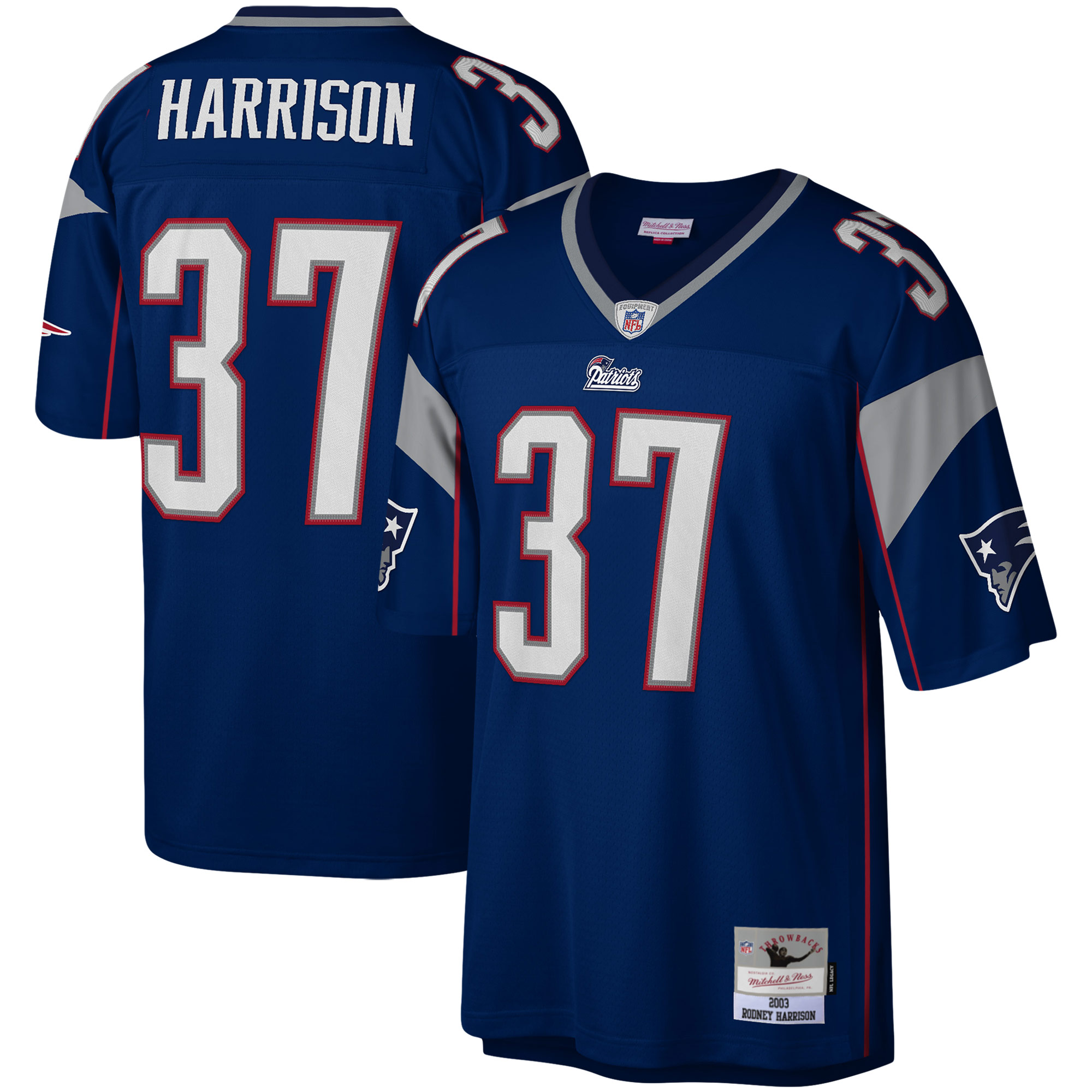 Rodney Harrison New England Patriots Mitchell & Ness Legacy Replica Jersey - Navy - vstockx
