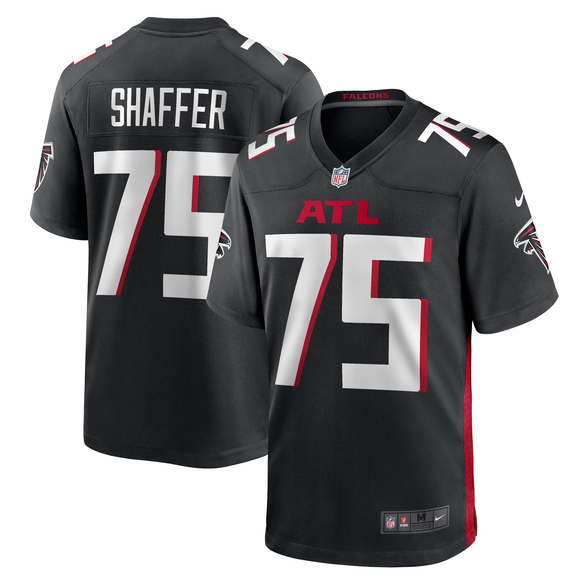 Men's Nike Justin Shaffer Black Atlanta Falcons Player Game Jersey - vstockx