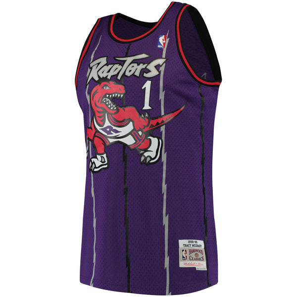 Men's Mitchell & Ness Tracy McGrady Toronto Raptors Purple 1998-99 Hardwood Classics Swingman Jersey - vstockx