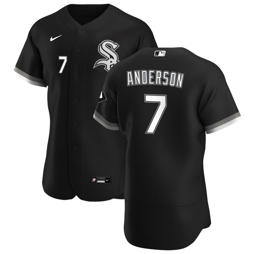 Men's Chicago White Sox Tim Anderson Black Alternate Authentic Player Jersey - vstockx