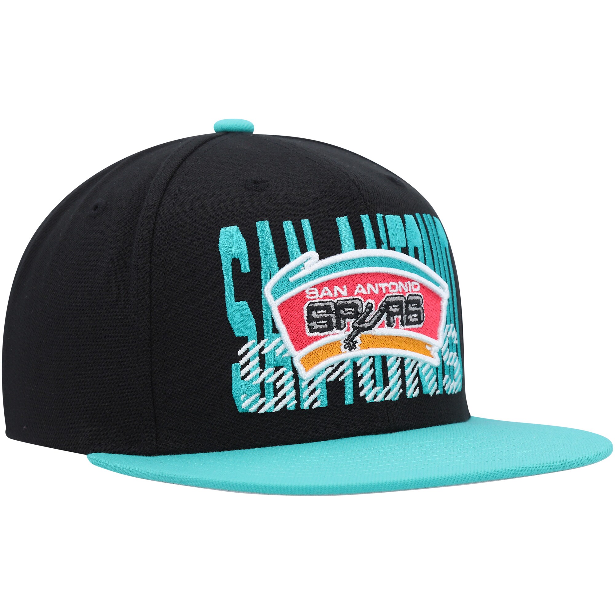 San Antonio Spurs Mitchell & Ness SOUL Cross Check Snapback - Black - vstockx