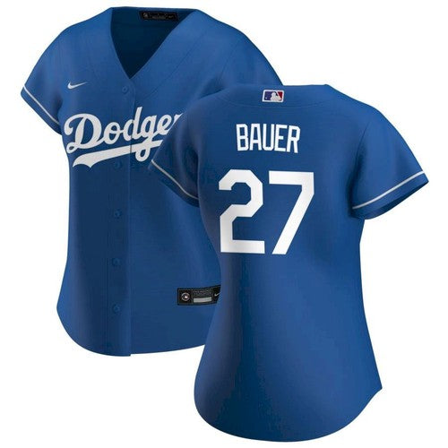Women's Los Angeles Dodgers Trevor Bauer Cool Base Jersey Royal Blue - vstockx