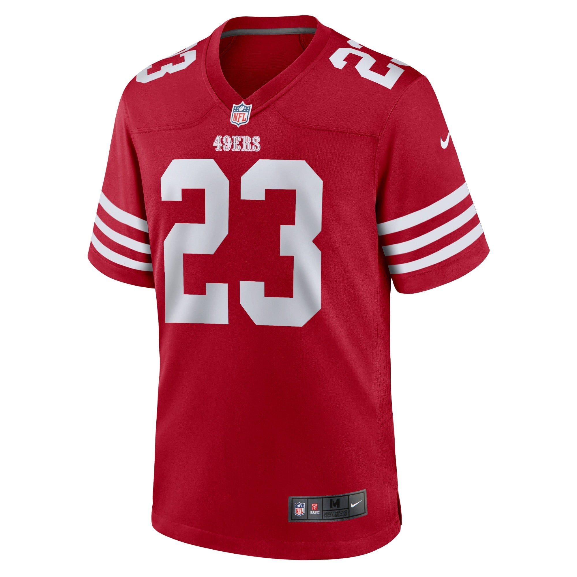 Men's Nike Christian McCaffrey Scarlet San Francisco 49ers Game Player Jersey - vstockx