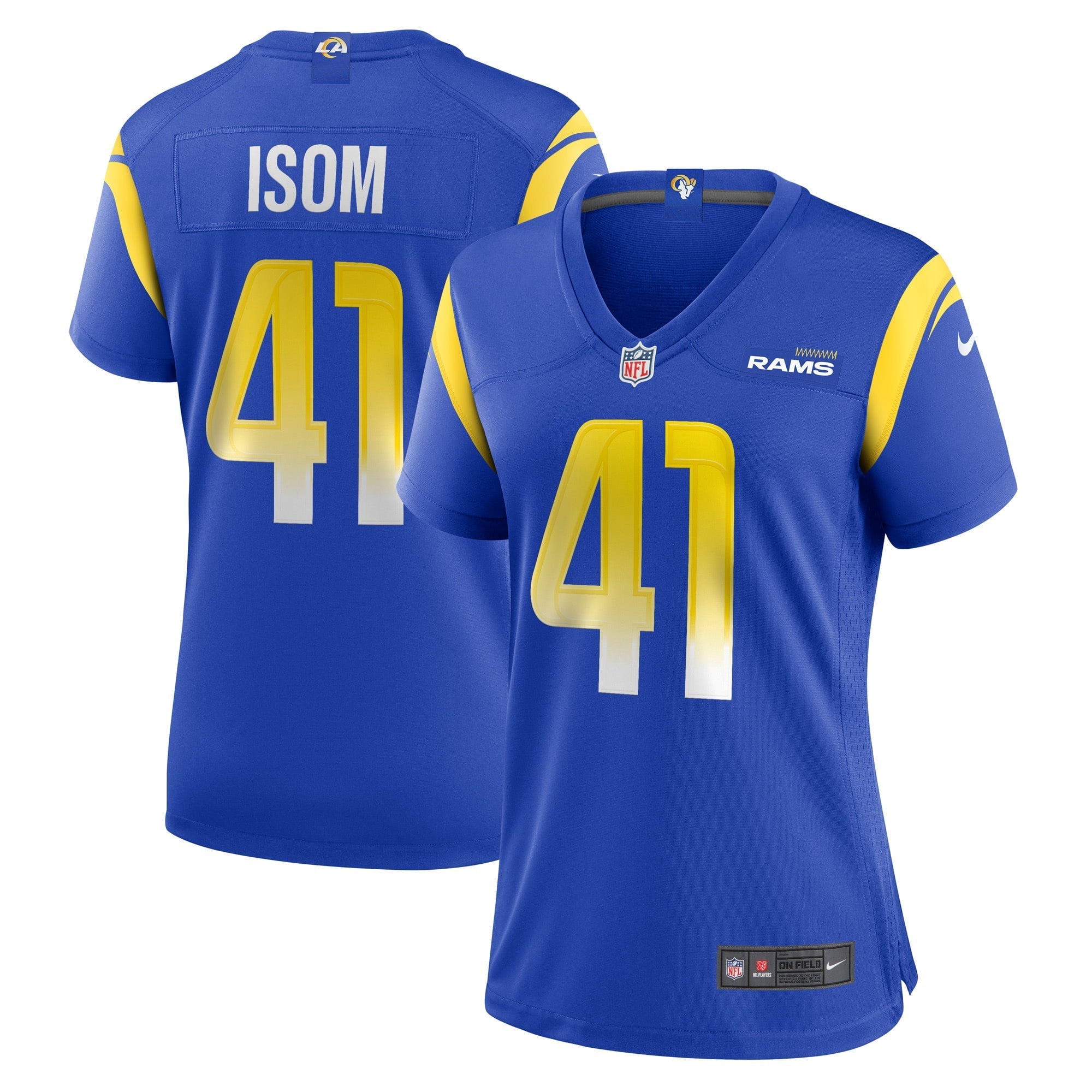 Women's Nike Dan Isom Royal Los Angeles Rams Game Player Jersey - vstockx