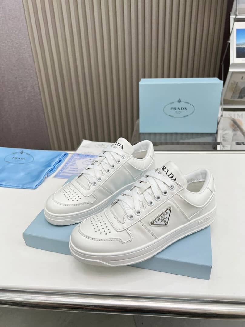 Prada Downtown Low Top Sneakers Leather - vstockx
