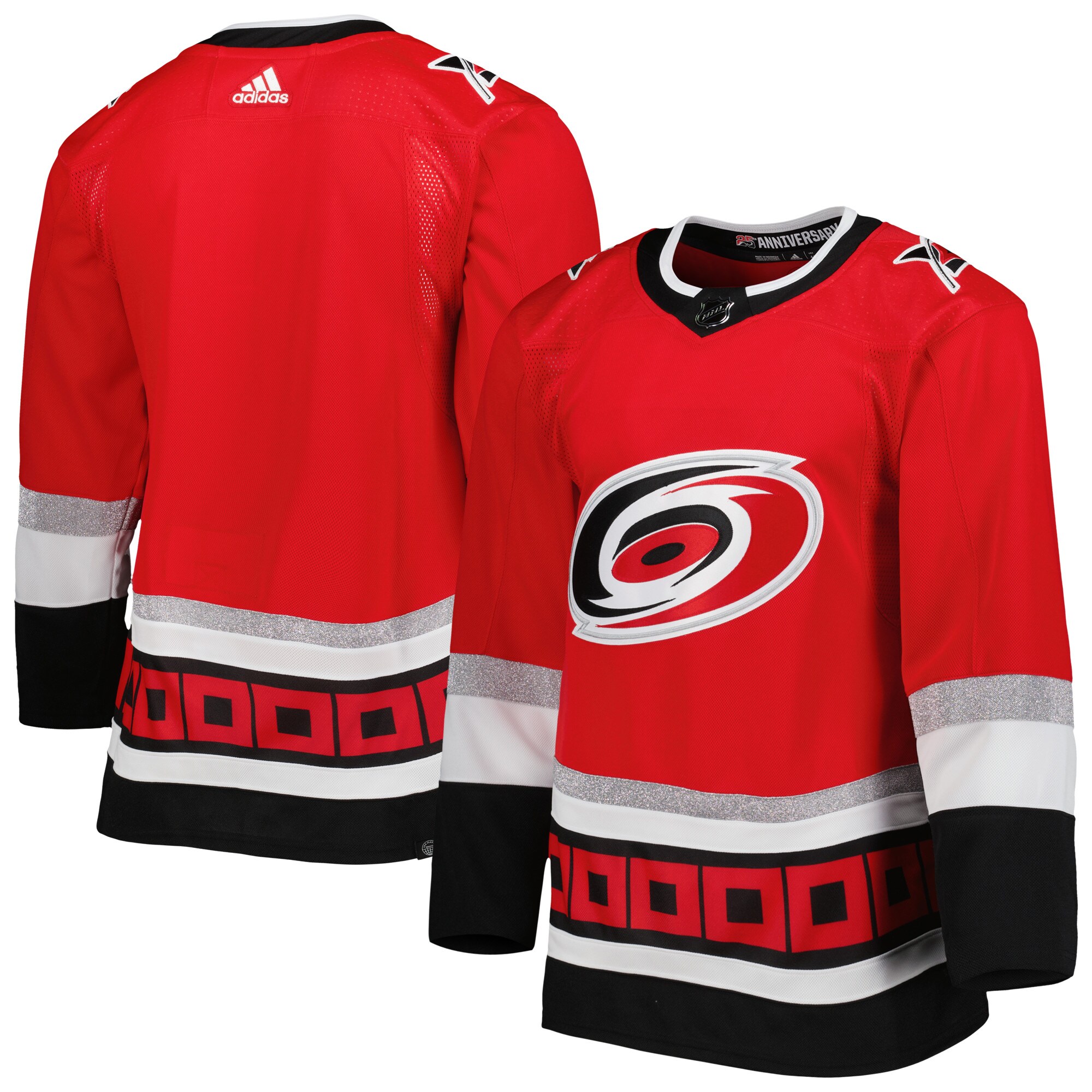 Carolina Hurricanes adidas 2022-23 25th Anniversary Primegreen Authentic Jersey - Red - vstockx