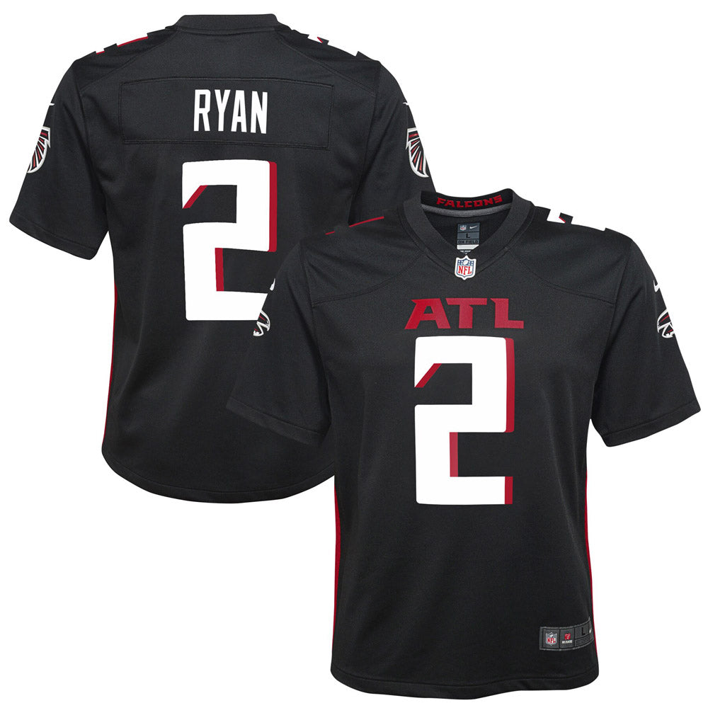 Youth Atlanta Falcons Matt Ryan Game Jersey Black - vstockx