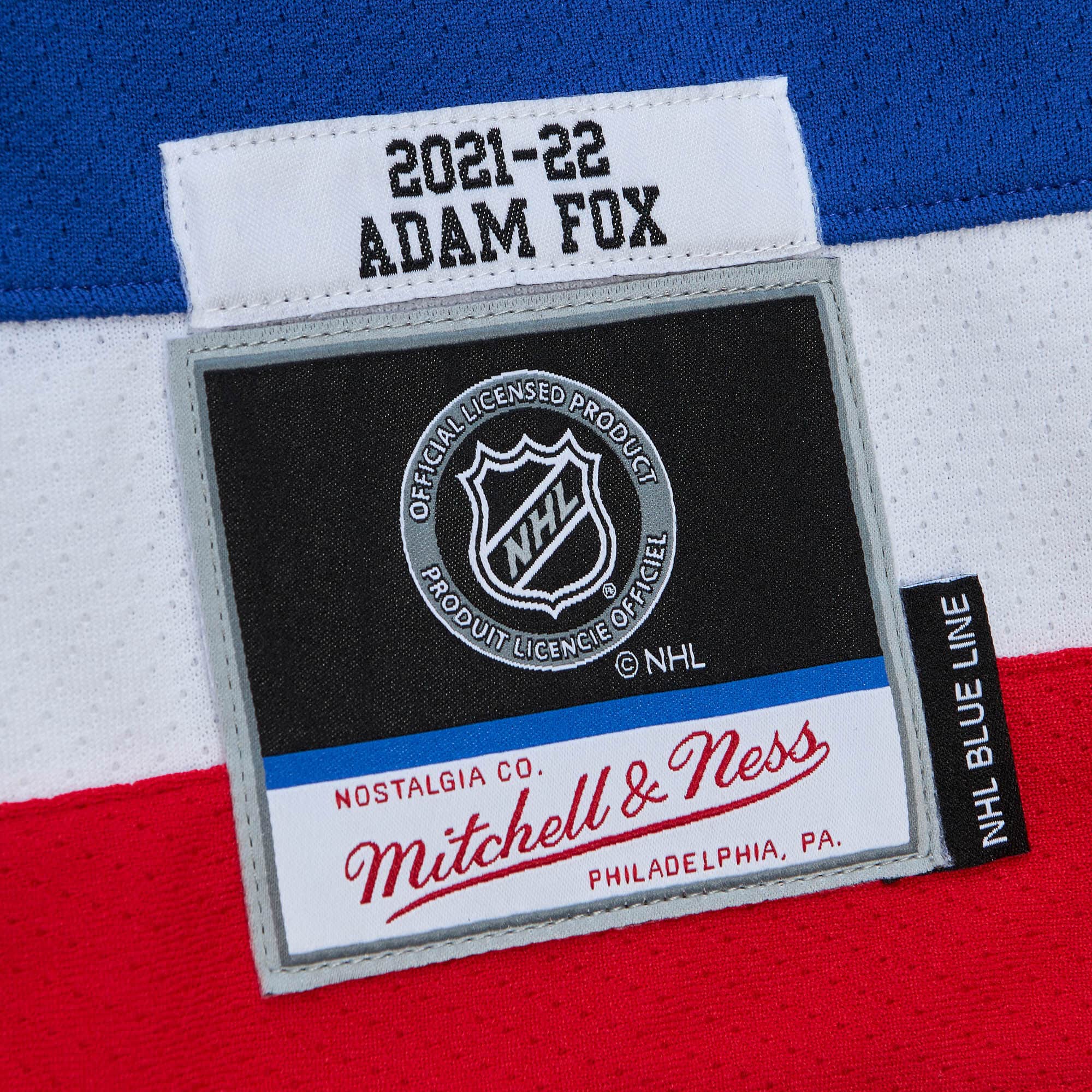 Blue Line Adam Fox New York Rangers 2021 Jersey - vstockx