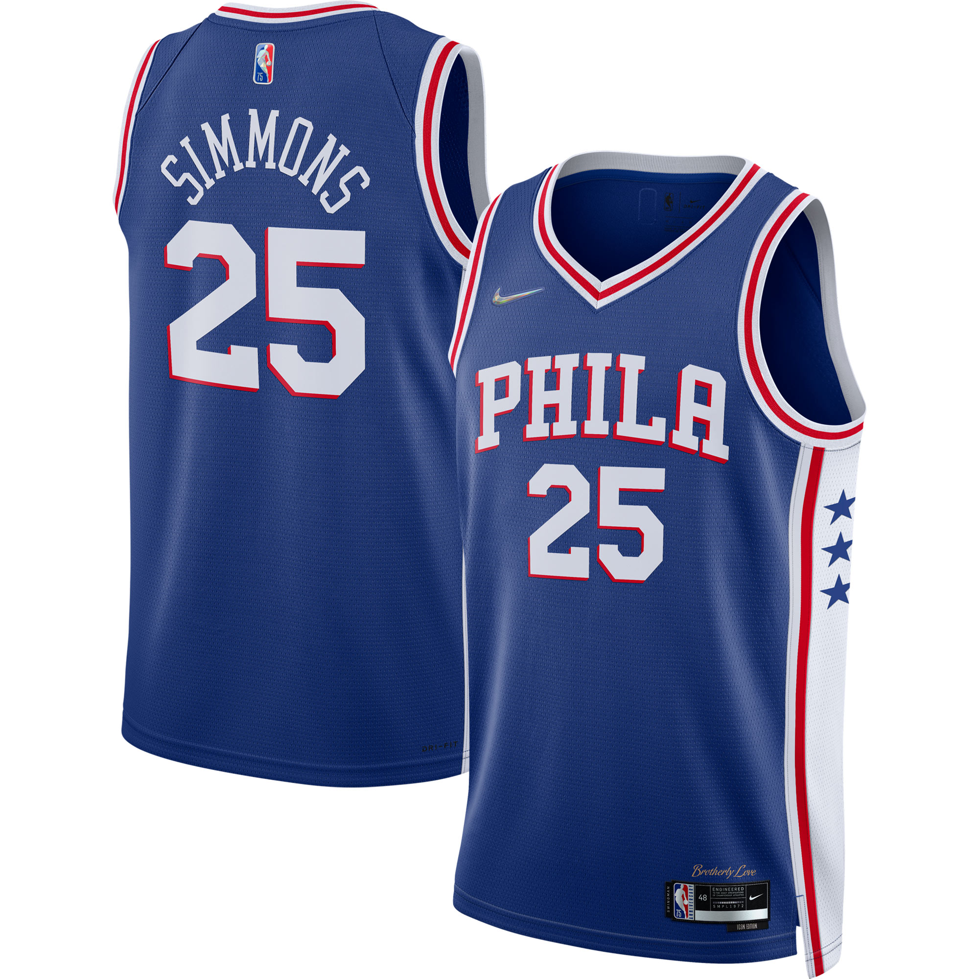 Ben Simmons Philadelphia 76ers Nike 2021/22 Diamond Swingman Jersey - Icon Edition - Royal - vstockx