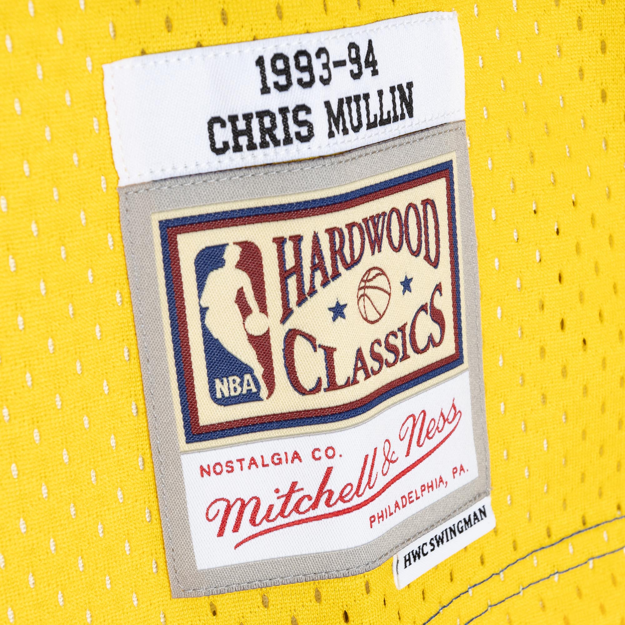Chris Mullin Golden State Warriors Mitchell & Ness Hardwood Classics 1993/94 Split Swingman Jersey - Royal/Gold - vstockx