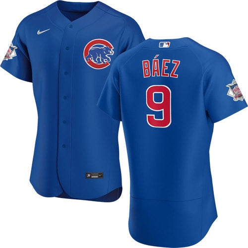 Men's Chicago Cubs Javier Baez Blue Alternate Authentic Player Jersey - vstockx
