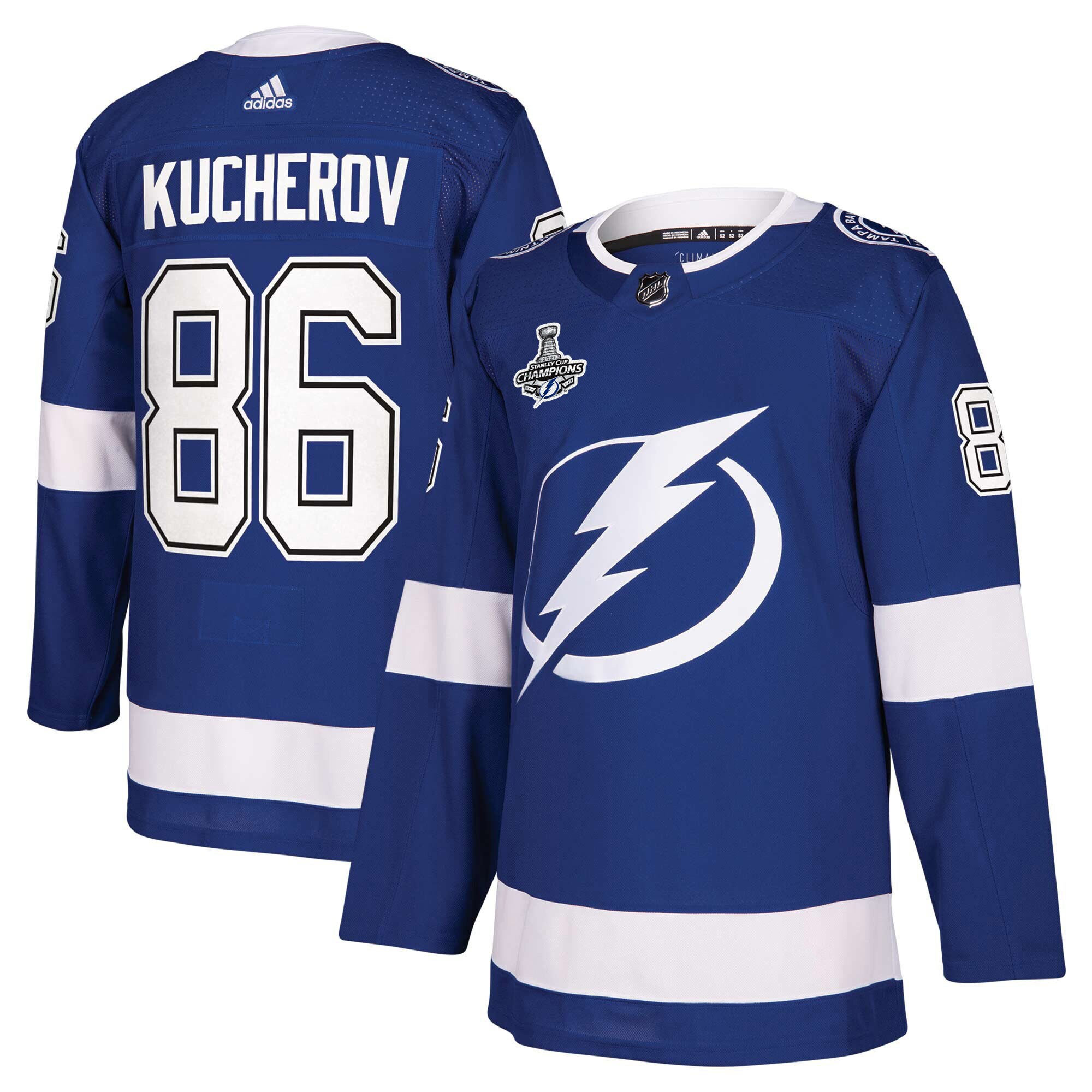 Nikita Kucherov Tampa Bay Lightning adidas 2021 Stanley Cup Champions Authentic Player Jersey - Blue - vstockx