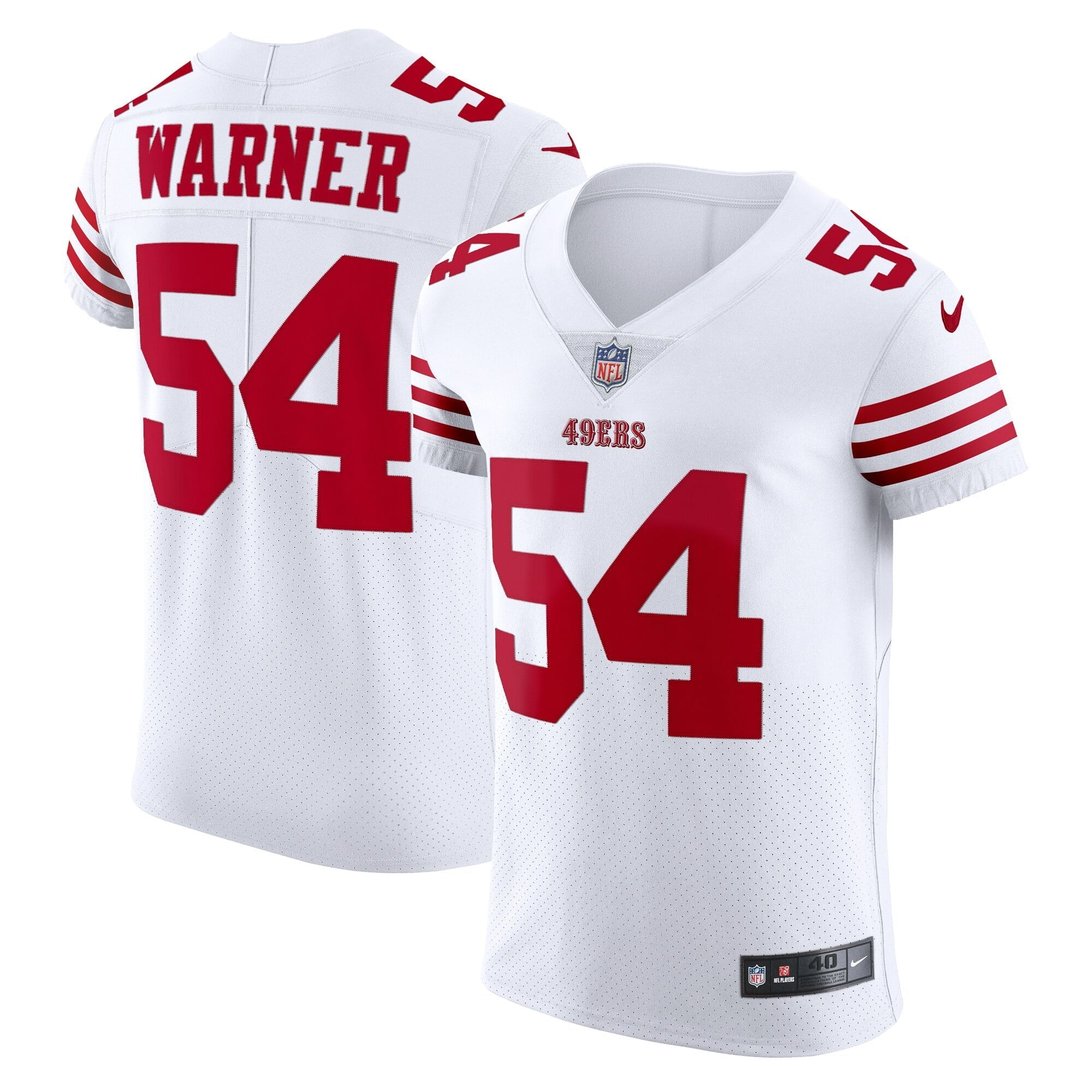 Men's Nike Fred Warner White San Francisco 49ers Vapor Elite Jersey - vstockx