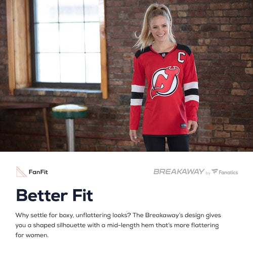 Women's Fanatics Branded White New Jersey Devils Away Breakaway Jersey - vstockx