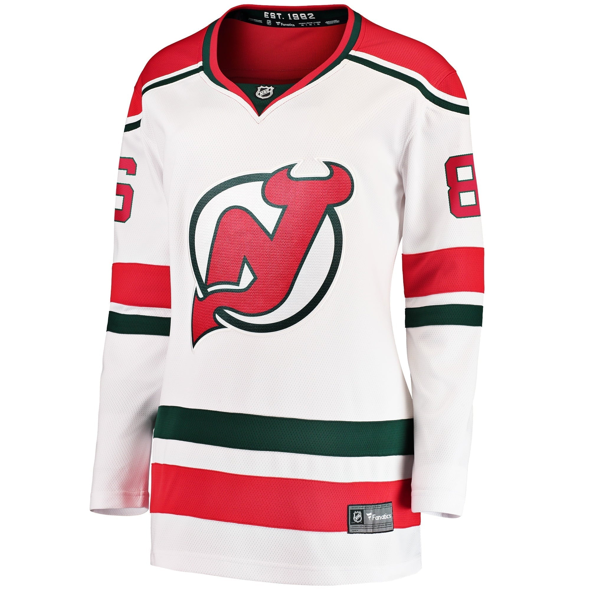 Women's Fanatics Branded Jack Hughes White New Jersey Devils 2022/23 Heritage Premier Breakaway Jersey - vstockx