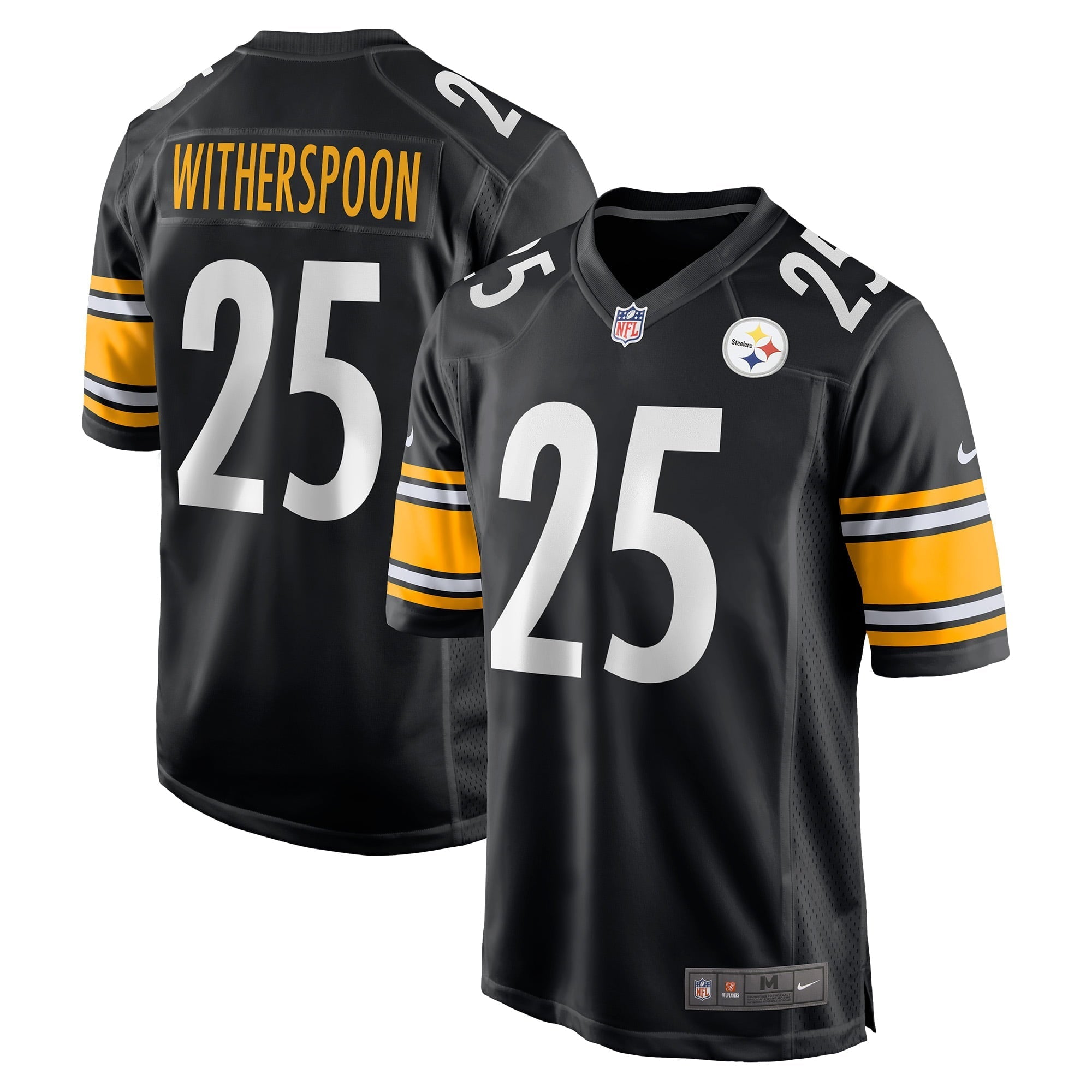 Men's Nike Ahkello Witherspoon Black Pittsburgh Steelers Game Jersey - vstockx