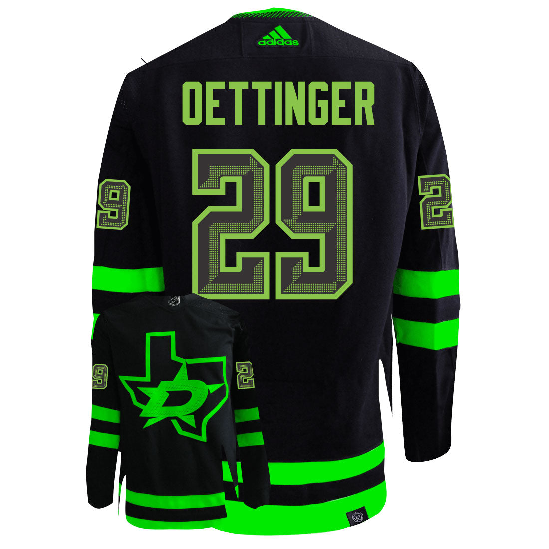 Jake Oettinger Dallas Stars Adidas Primegreen Authentic NHL Hockey Jersey - vstockx