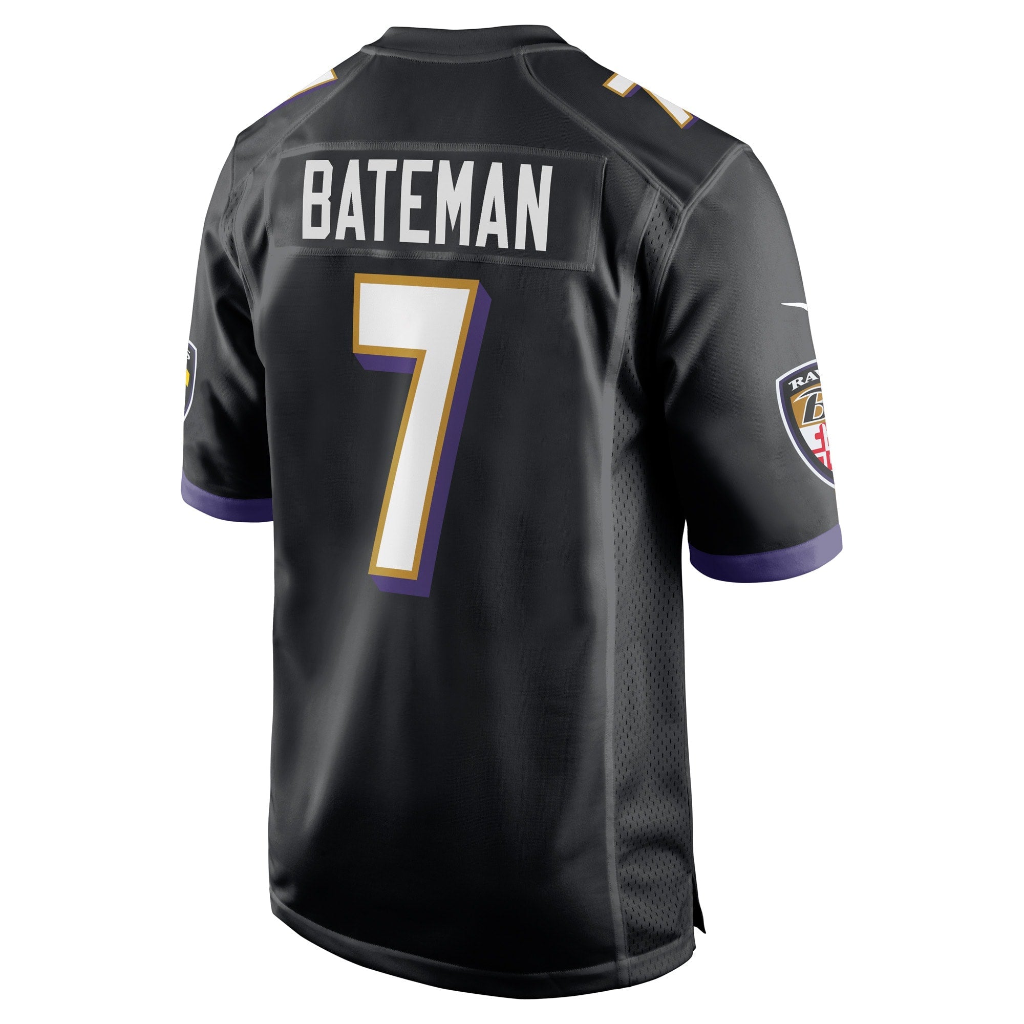 Men's Nike Rashod Bateman Black Baltimore Ravens Game Player Jersey - vstockx