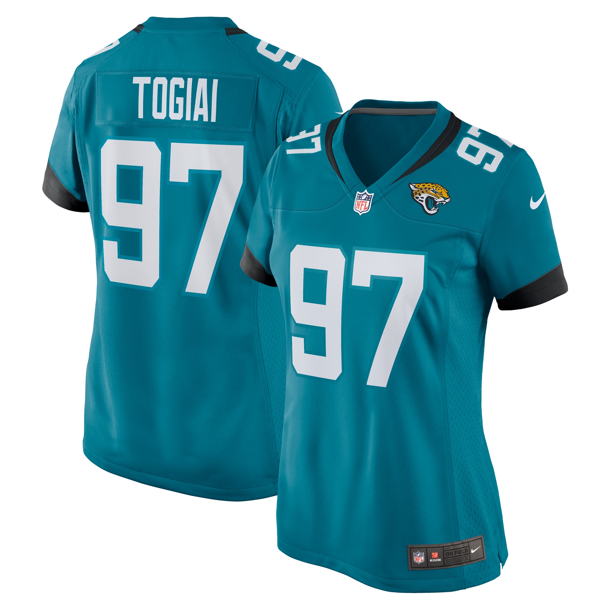 Tommy Togiai Jacksonville Jaguars Nike Women's Team Game Jersey - Teal - vstockx