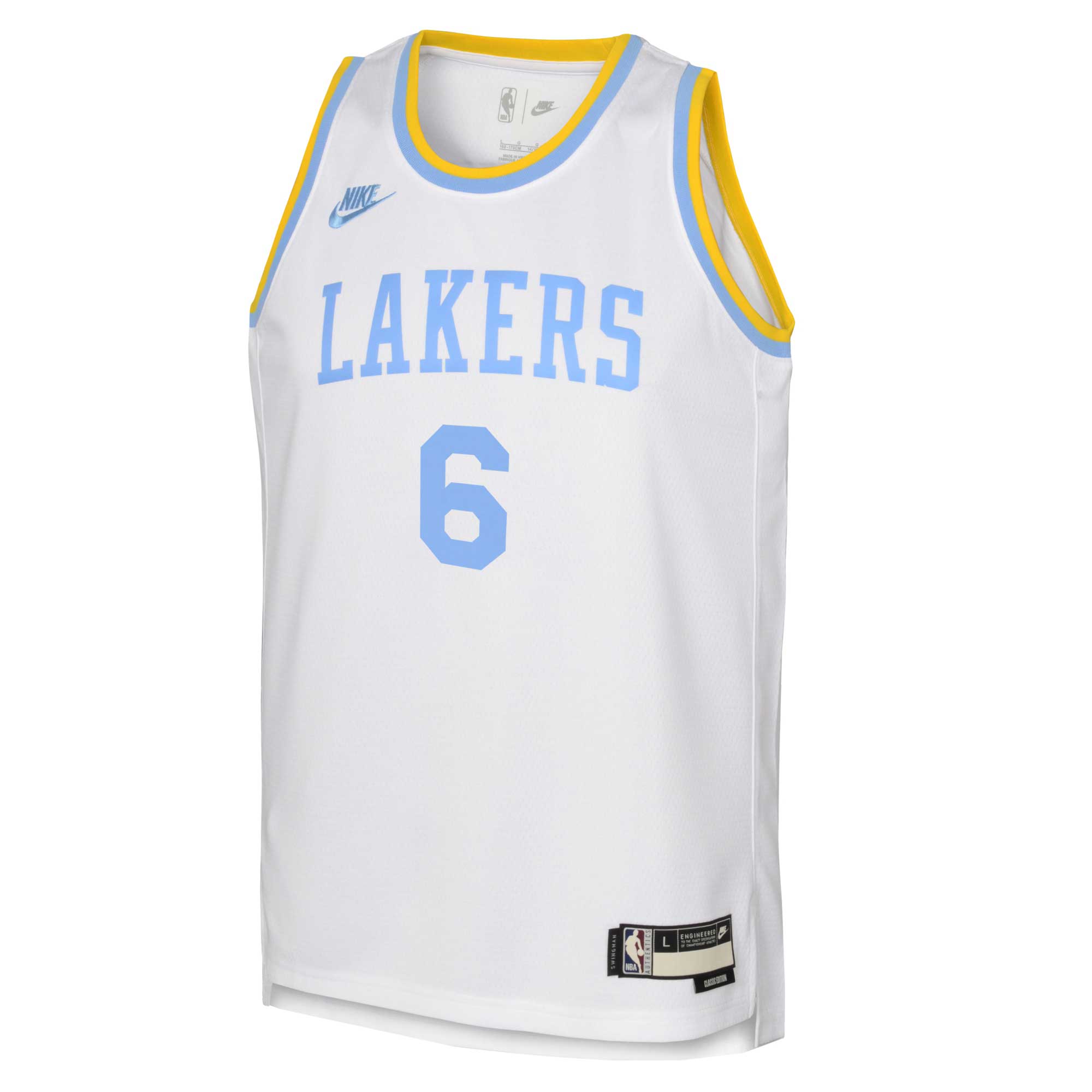 LeBron James Los Angeles Lakers Nike Youth 2022/23 Swingman Jersey White - Classic Edition - vstockx