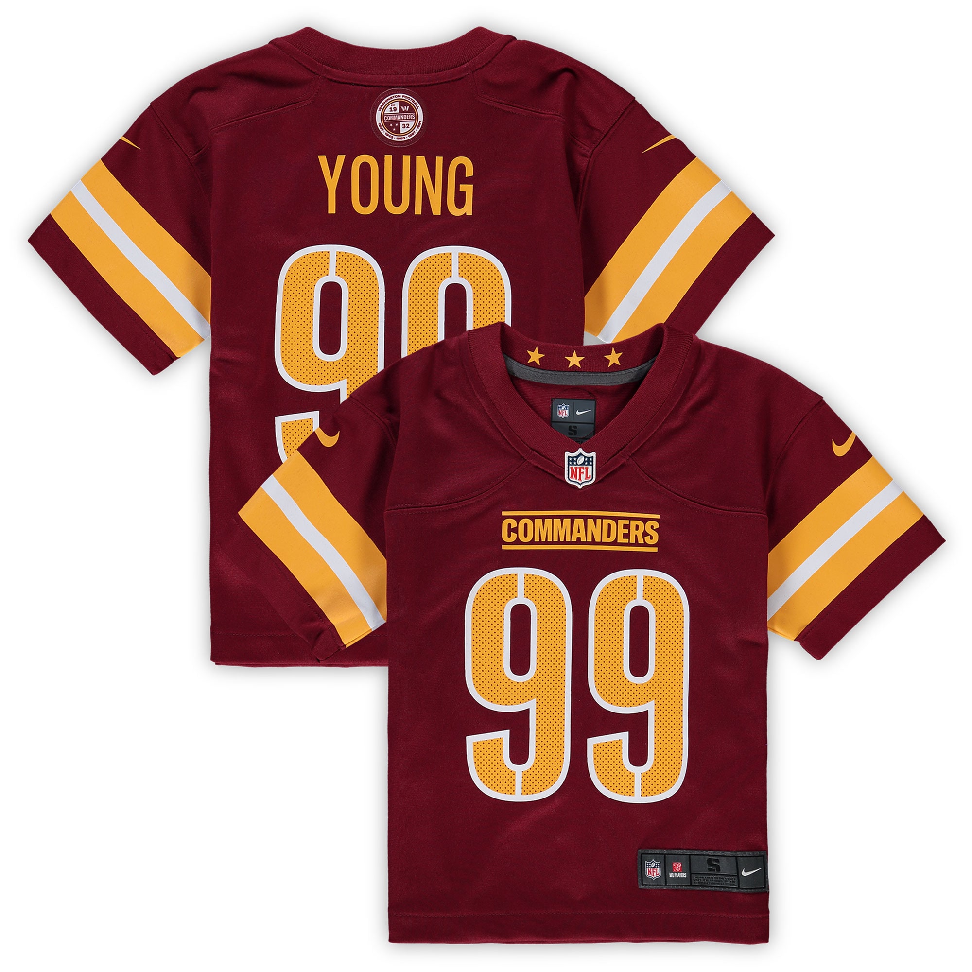 Chase Young Washington Commanders Nike Preschool Game Jersey - Burgundy - vstockx