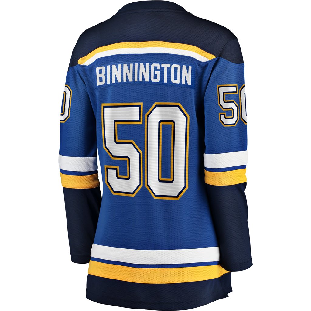 Women's Fanatics Branded Jordans Binnington Royal St. Louis Blues Home Premier Breakaway Player Jersey - vstockx