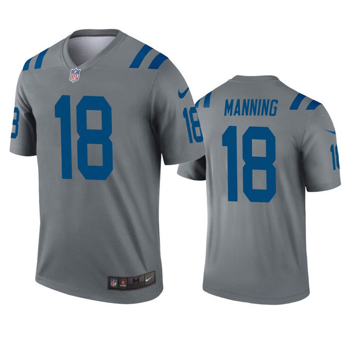 Men's Indianapolis Colts Peyton Manning Inverted Legend Jersey - Gray - vstockx