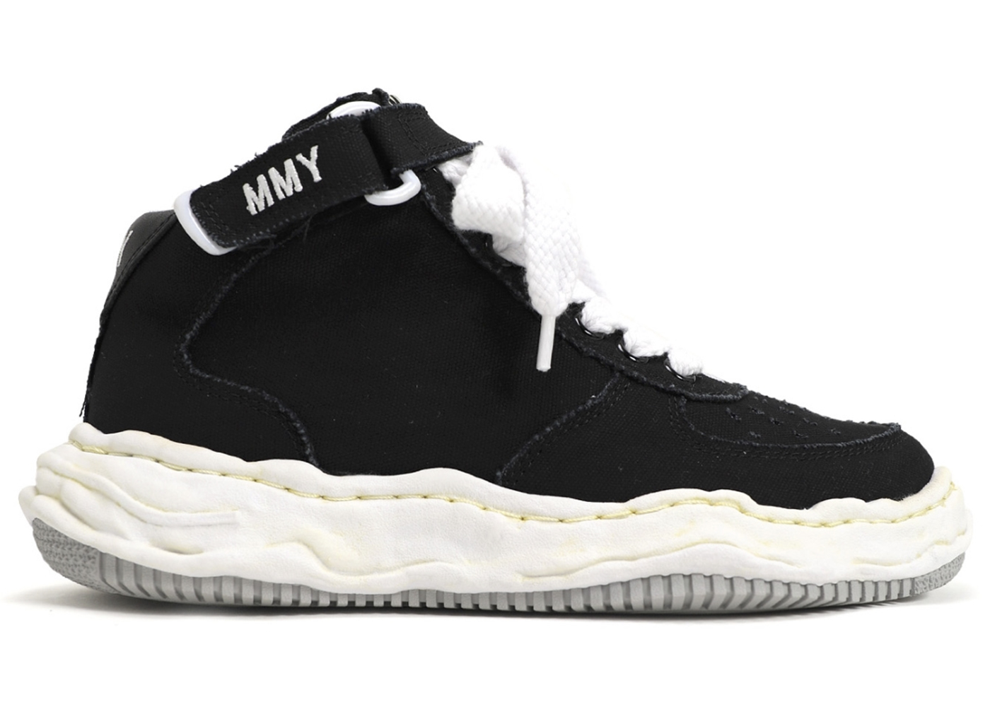 Maison Mihara Yasuhiro Wayne OG Sole Washed Canvas High Black - vstockx