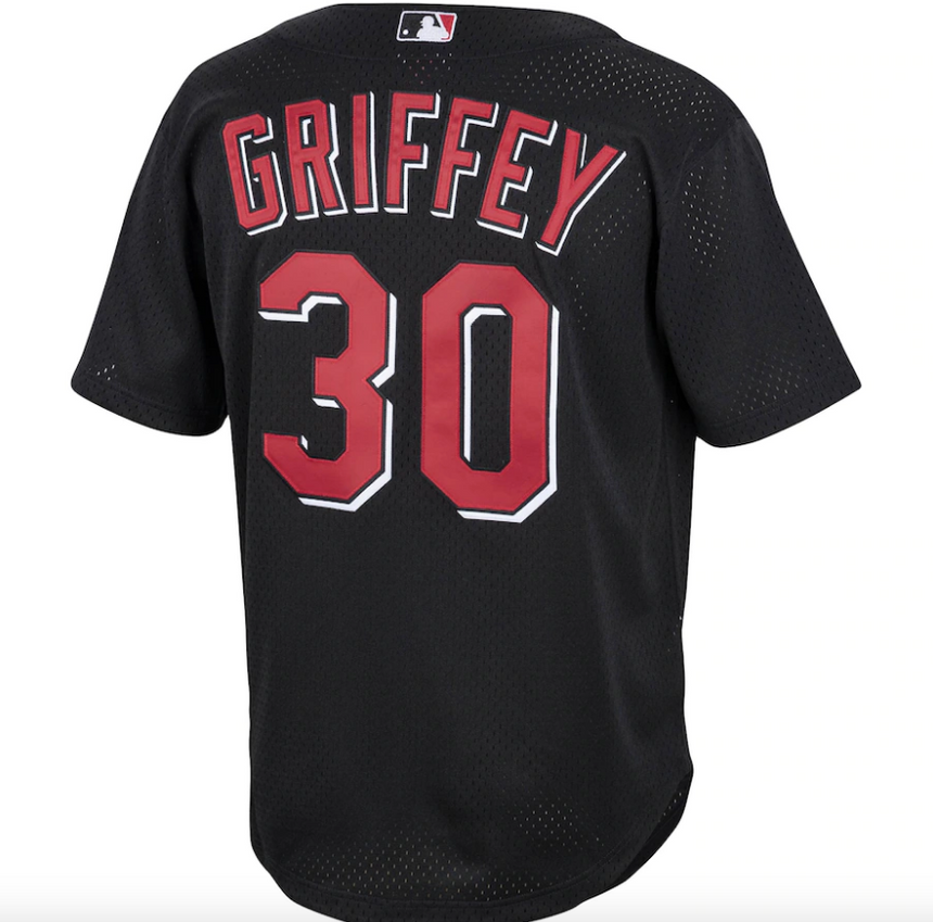Men's Cincinnati Reds Ken Griffey Jr. Mitchell & Ness Black Cooperstown Collection Batting Practice Jersey - vstockx