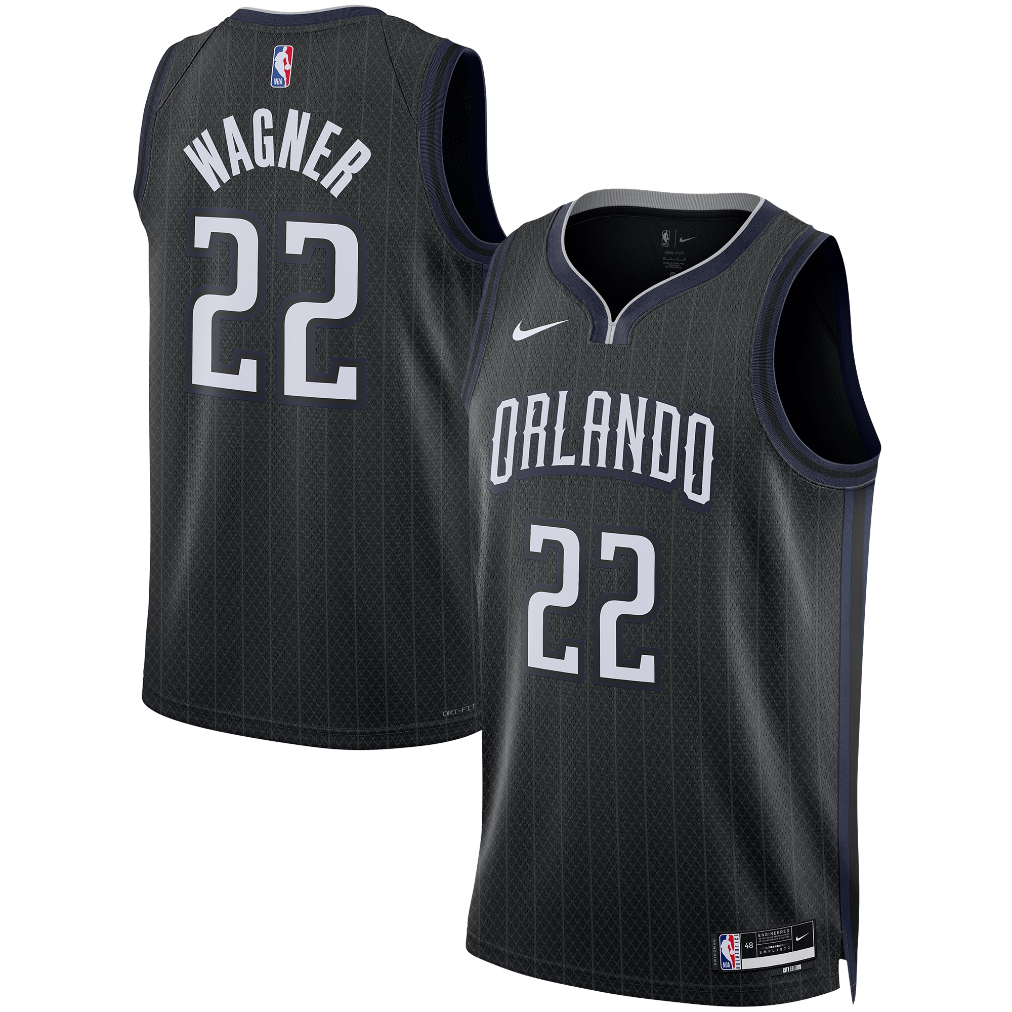 Franz Wagner Orlando Magic Nike Unisex 2022/23 Swingman Jersey - City Edition - Black - vstockx
