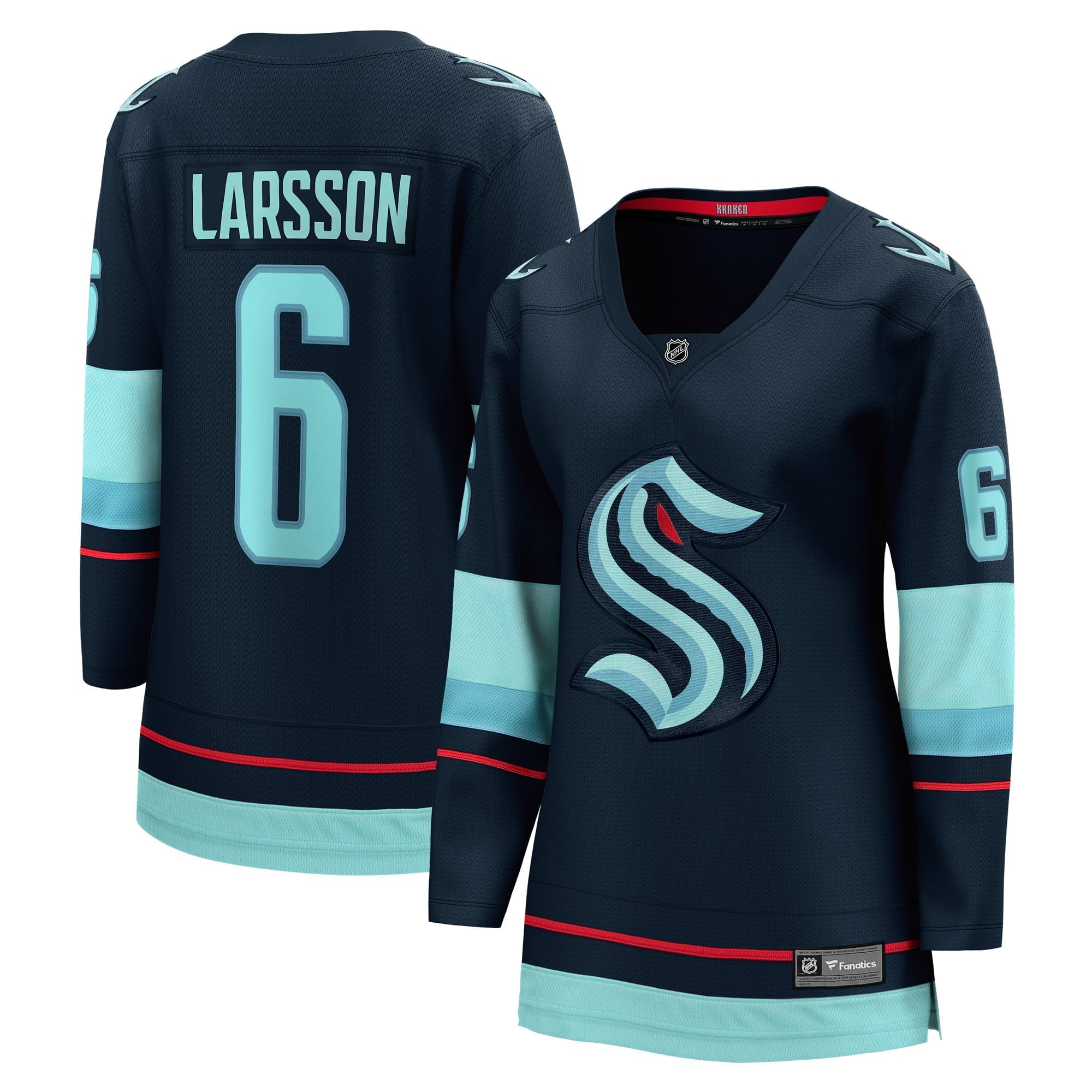 Women's Fanatics Branded Adam Larsson Deep Sea Blue Seattle Kraken Home Breakaway Player Jersey - vstockx