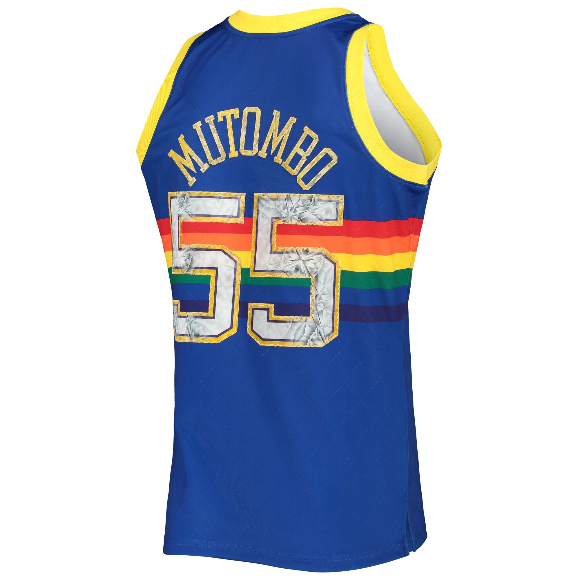 Dikembe Mutombo Denver Nuggets Mitchell & Ness 1996/97 Hardwood Classics NBA 75th Anniversary Diamond Swingman Jersey - Royal - vstockx