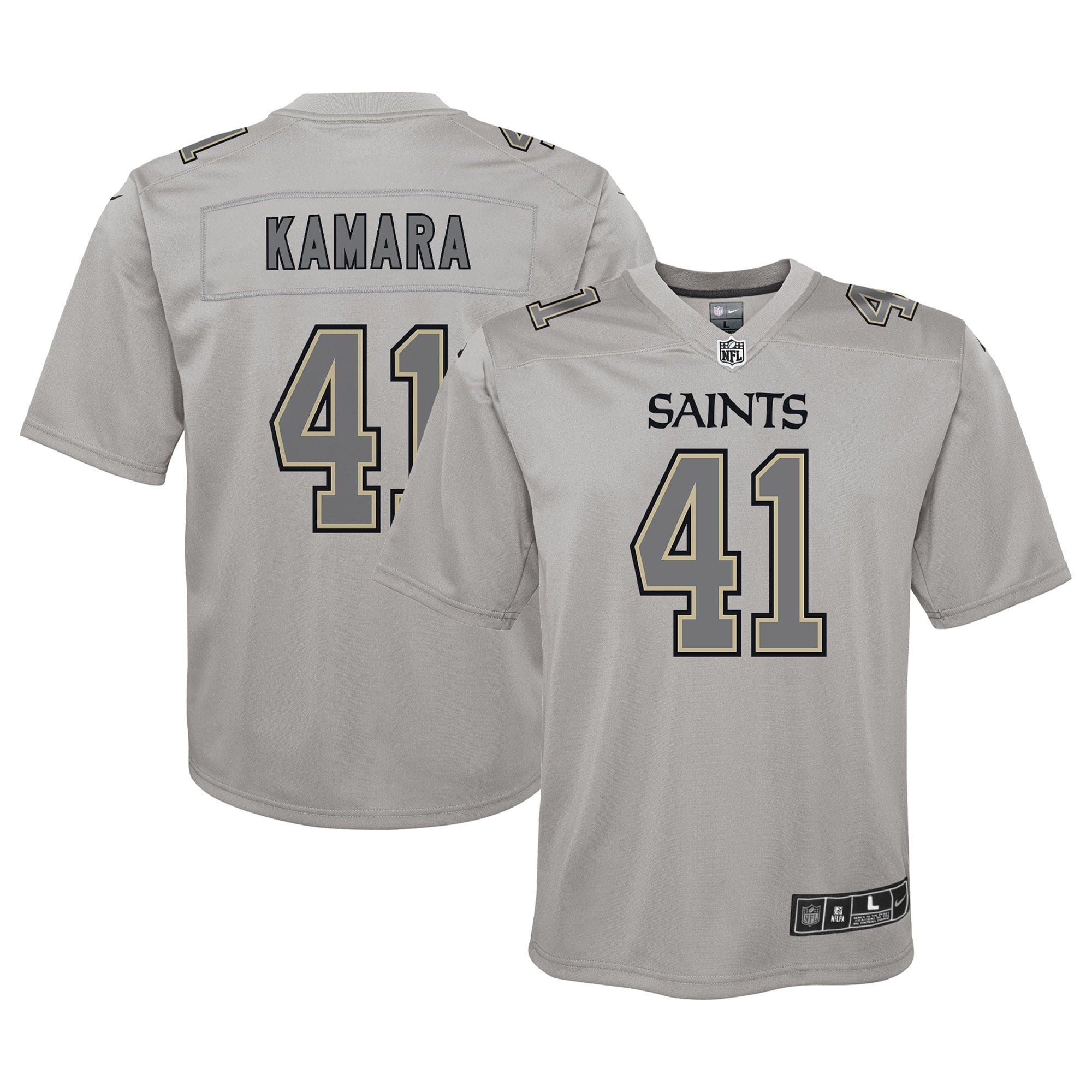Youth Nike Alvin Kamara Gray New Orleans Saints Atmosphere Game Jersey - vstockx