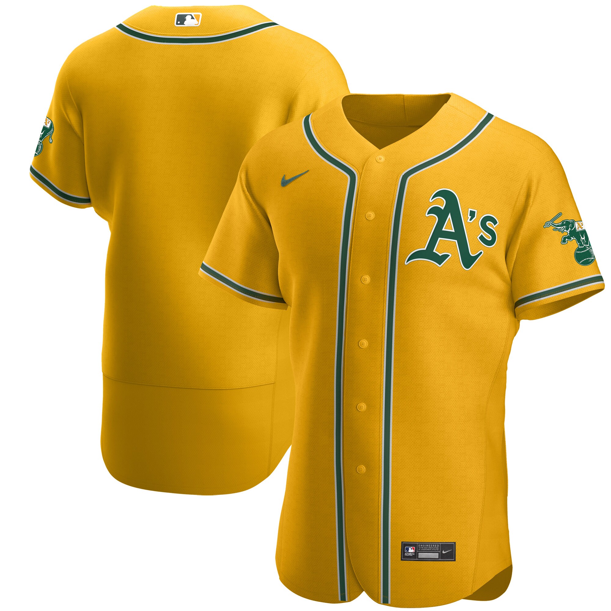 Oakland Athletics Nike Authentic Official Team Jersey - Gold - vstockx