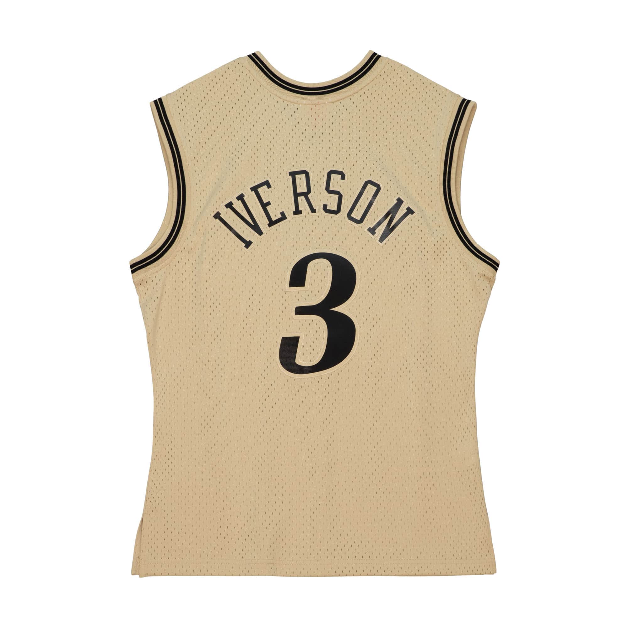 Khaki Black Swingman Allen Iverson Philadelphia 76ers 2000-01 Jersey - vstockx