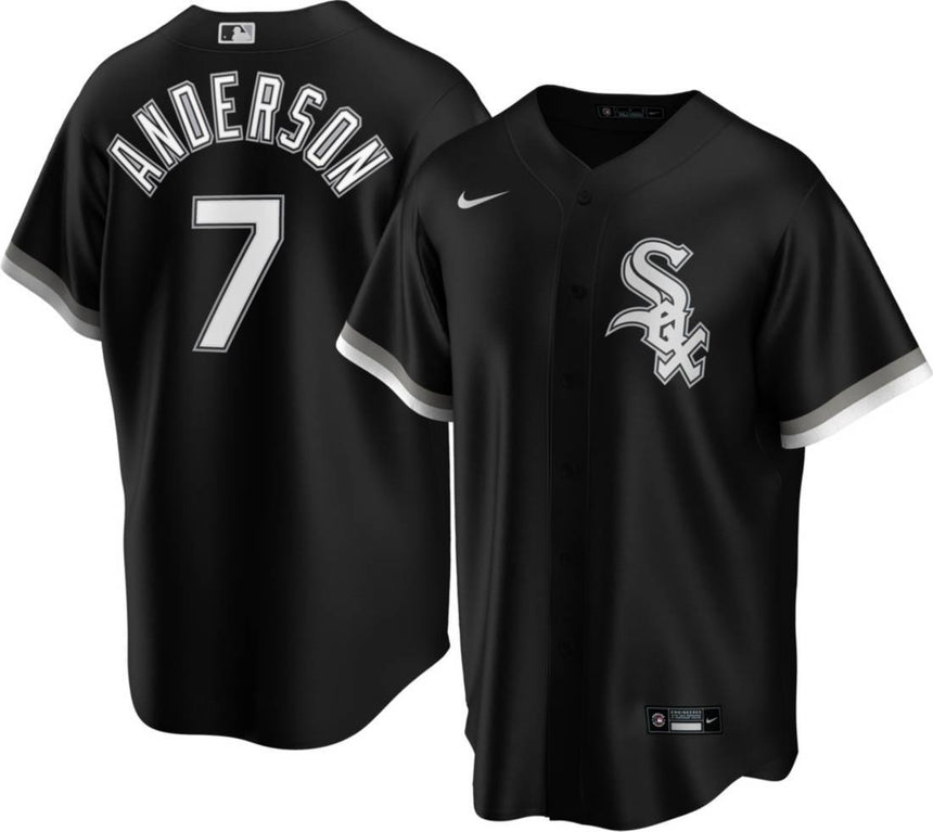 Men's Chicago White Sox Tim Anderson Black Alternate Replica Player Name Jersey - vstockx