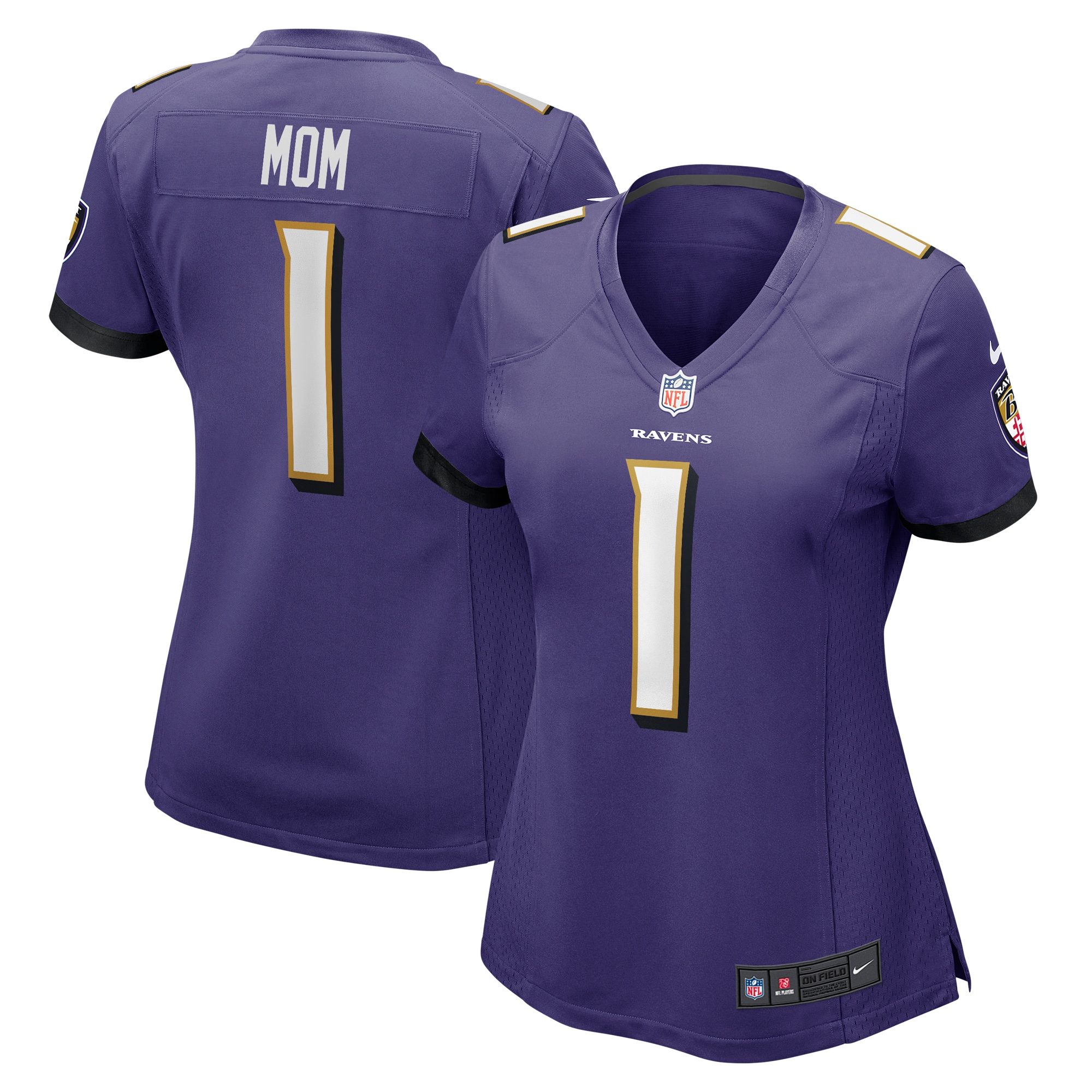 Number 1 Mom Baltimore Ravens Nike Women's Game Jersey - Purple - vstockx