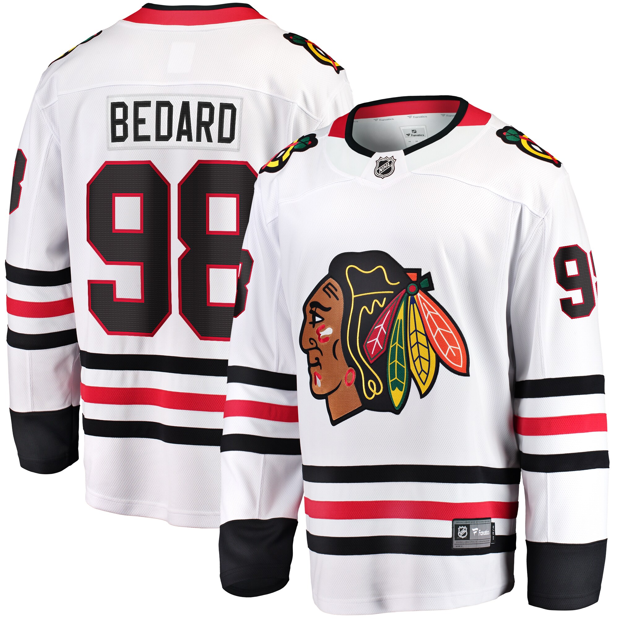 Connor Bedard Chicago Blackhawks Fanatics Branded Away Breakaway Player Jersey - White - vstockx