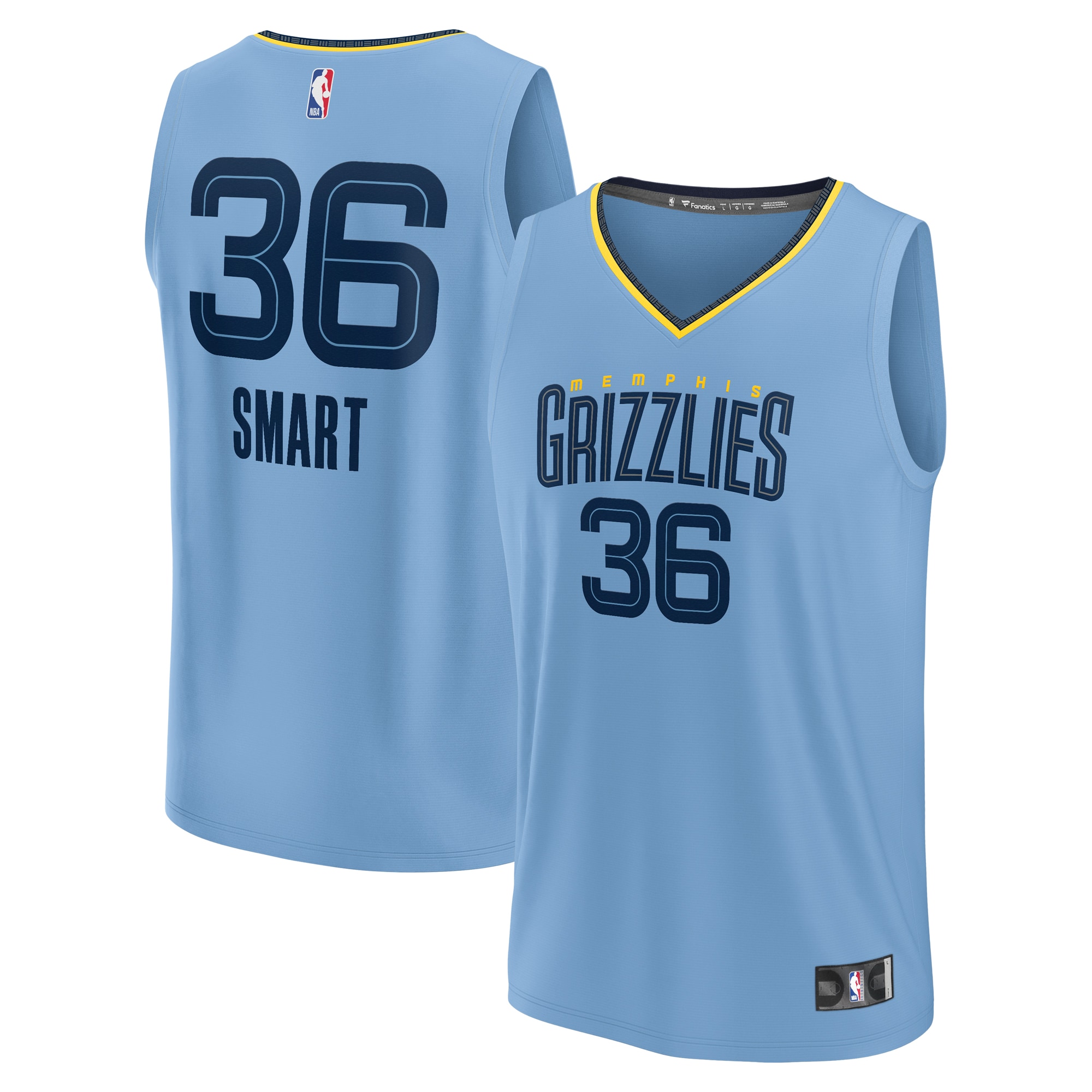 Marcus Smart Memphis Grizzlies Fanatics Branded Fast Break Player Jersey - Statement Edition - Light Blue - vstockx