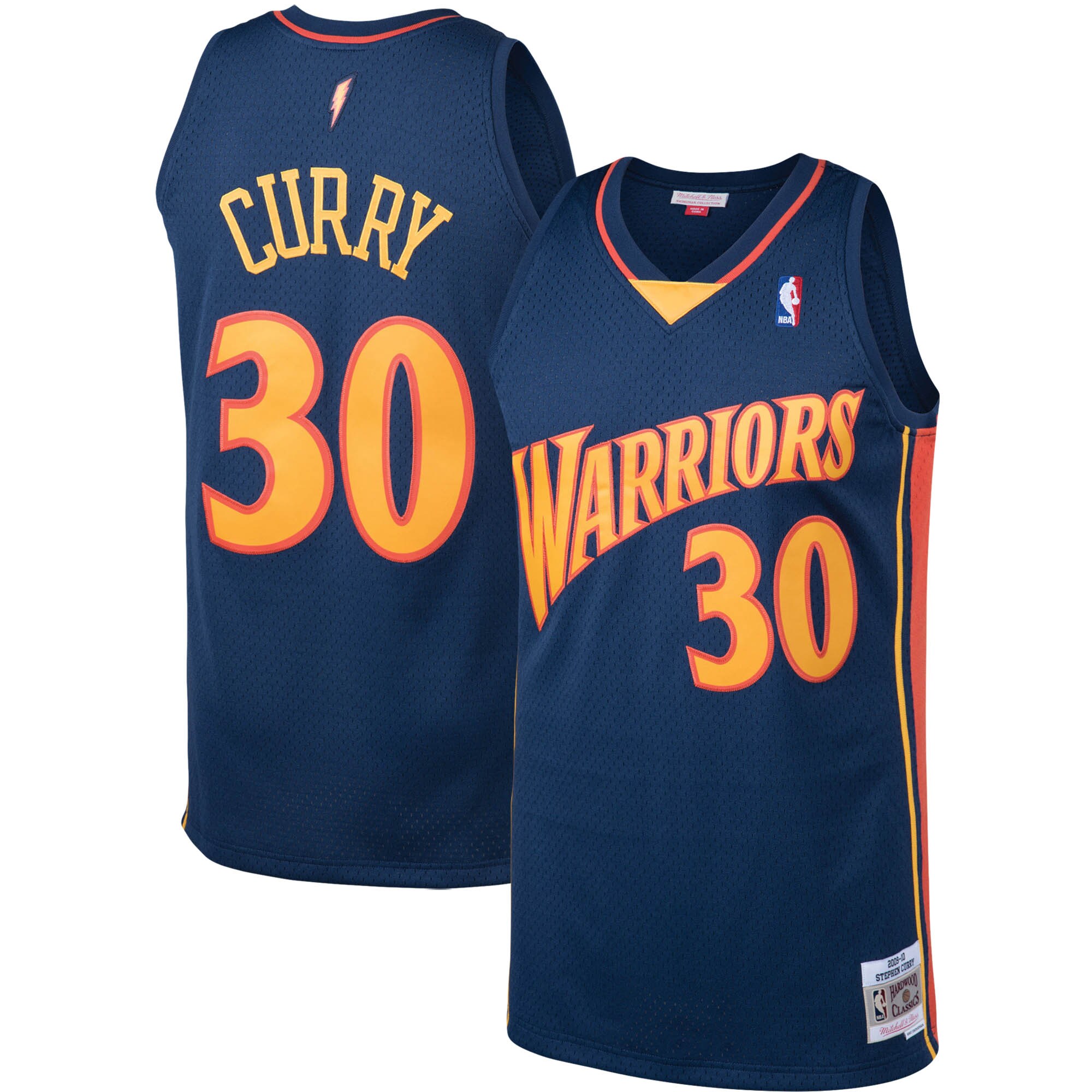 Stephen Curry Golden State Warriors Mitchell & Ness Big & Tall Hardwood Classics Jersey - Navy - vstockx