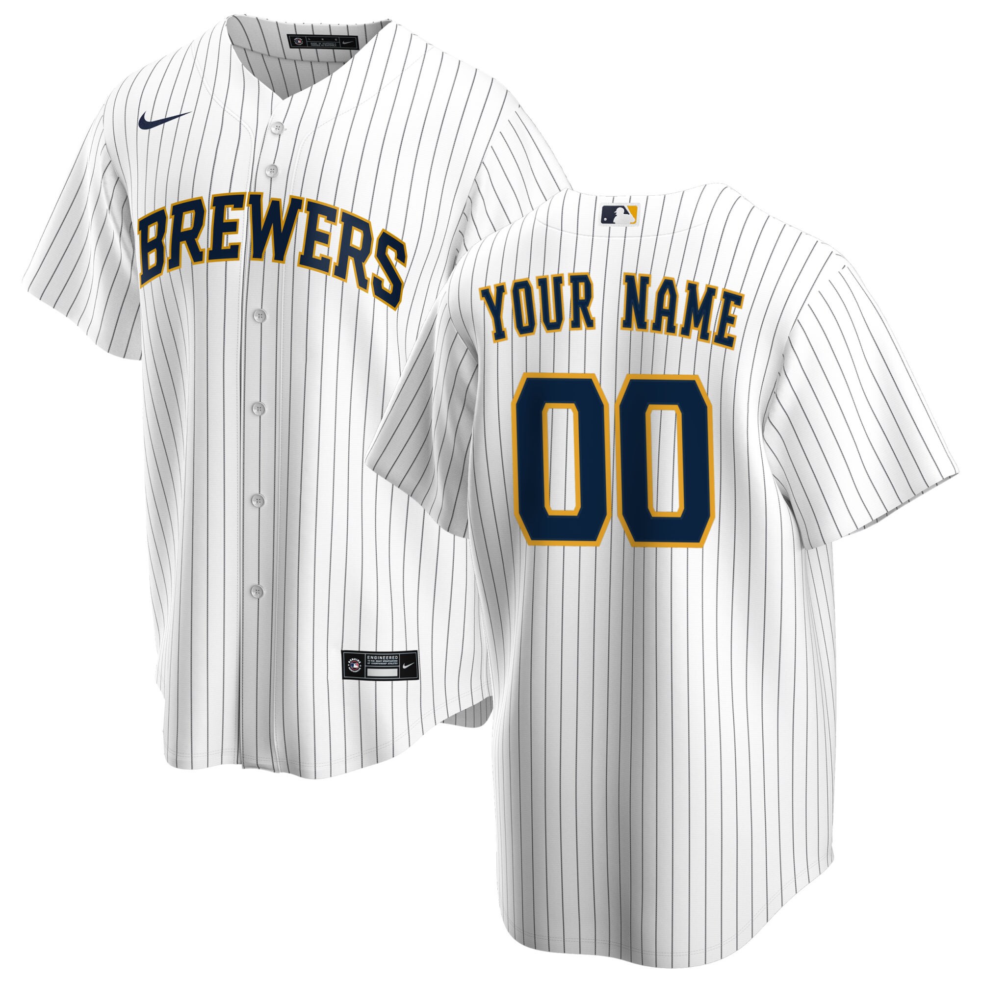 Milwaukee Brewers Nike Alternate Replica Custom Jersey - White - vstockx